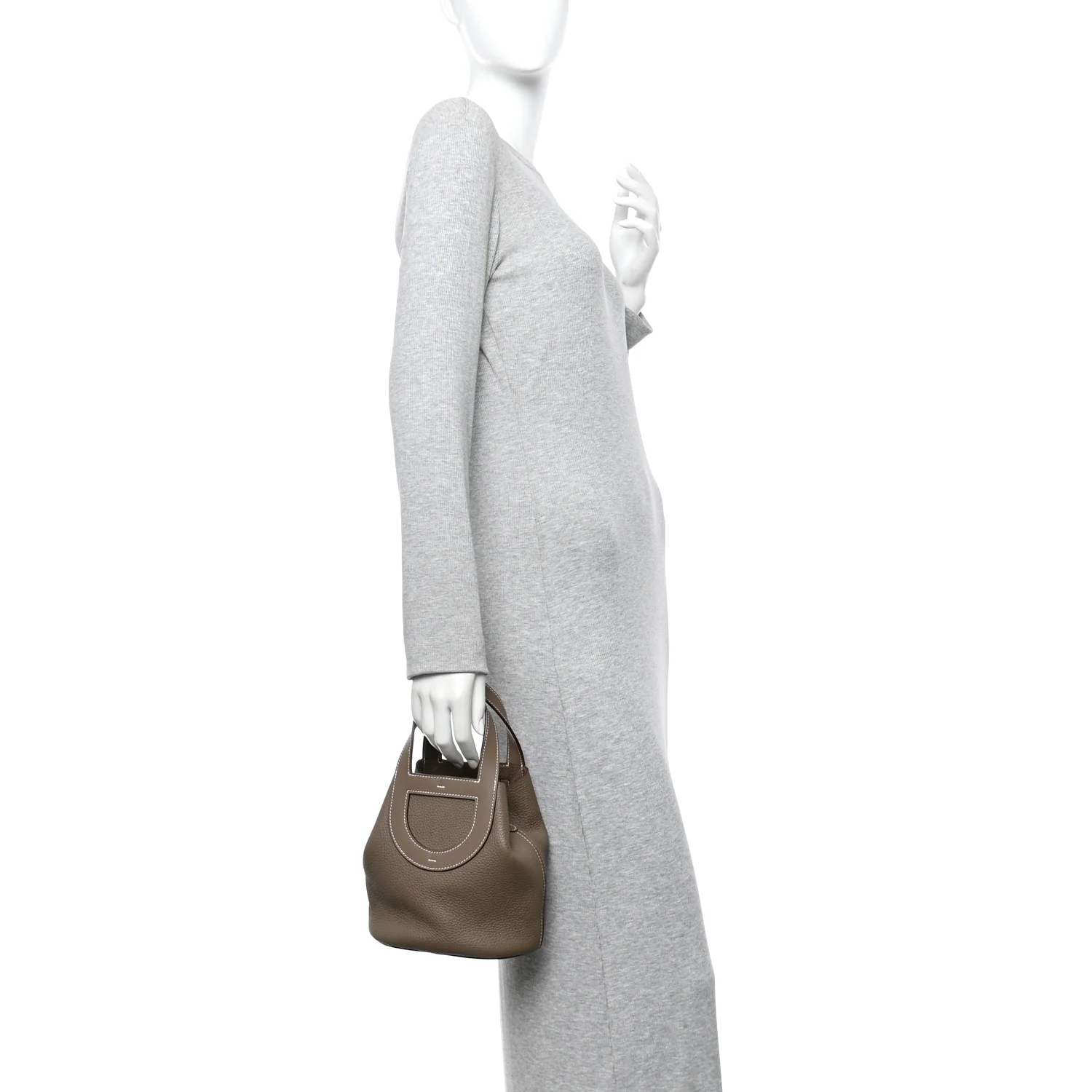 Taurillon Clemence Swift In-The-Loop 18 Bag Etoupe - Image 2