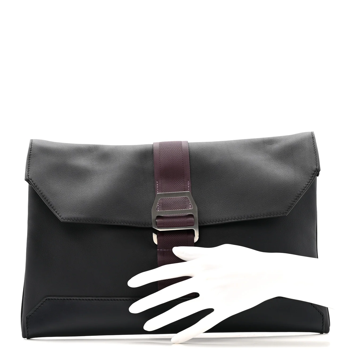 Taurillon Cristobal Vache Hunter Cityslide Clutch Bleu Indigo Raisin - Image 3