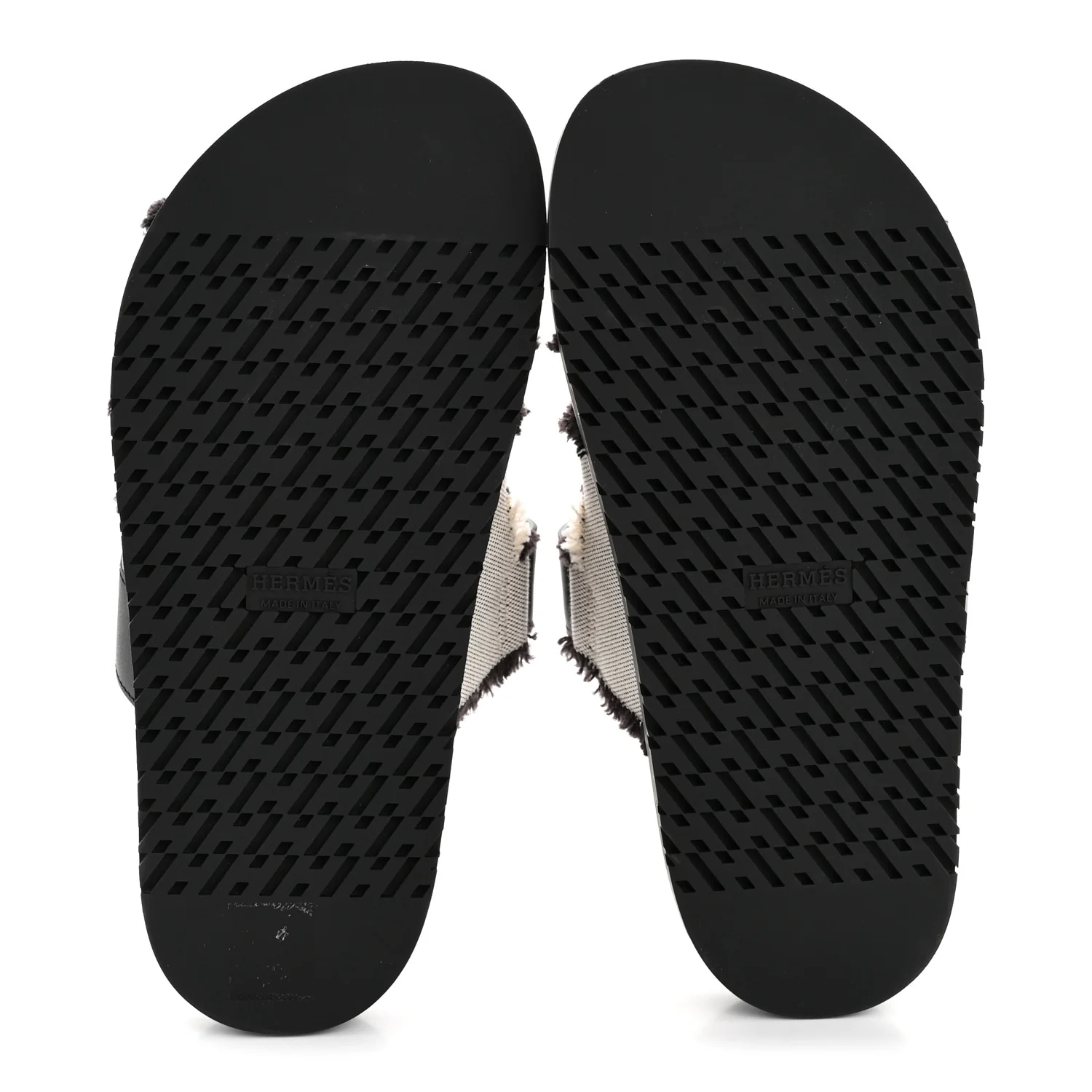 Techno Fringed H Canvas Caflskin Womens Chypre Sandals 36.5 Prunoir Black - Image 6