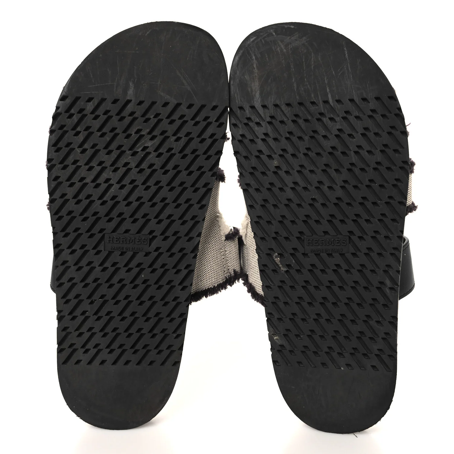 Techno Fringed H Canvas Caflskin Womens Chypre Sandals 38 Prunoir Black - Image 6