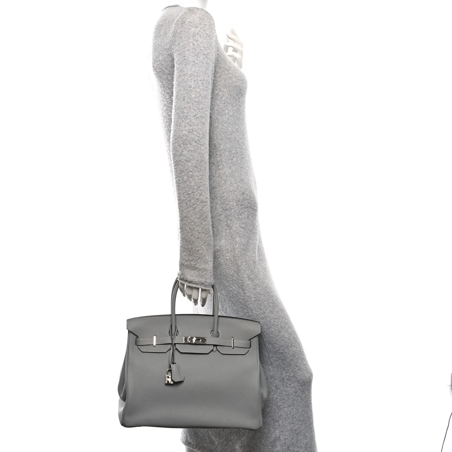 Togo Birkin 35 Gris Mouette - Image 3