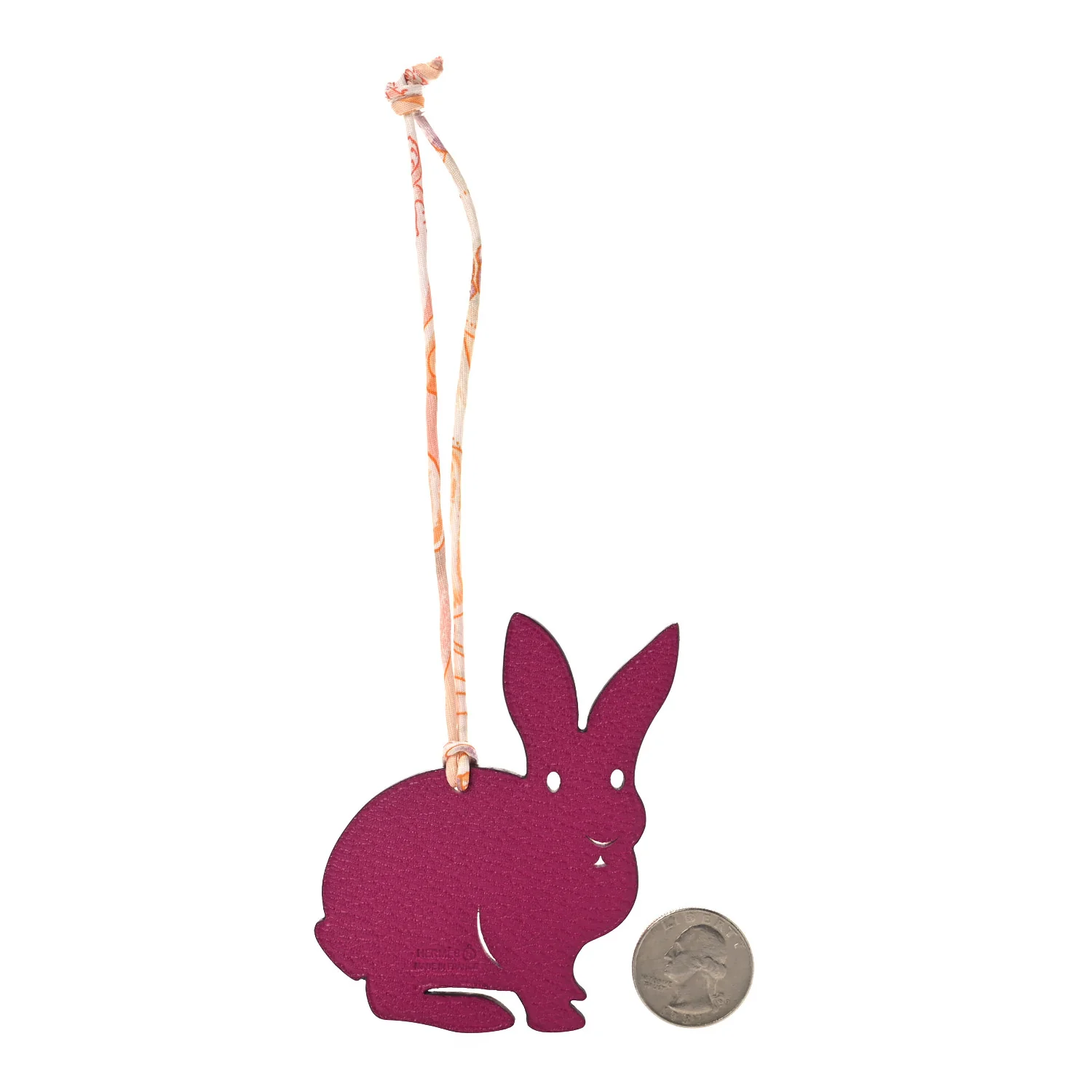 Togo Chevre Mysore Petit H Rabbit Bag Charm Rose Azalee Anemone - Image 2