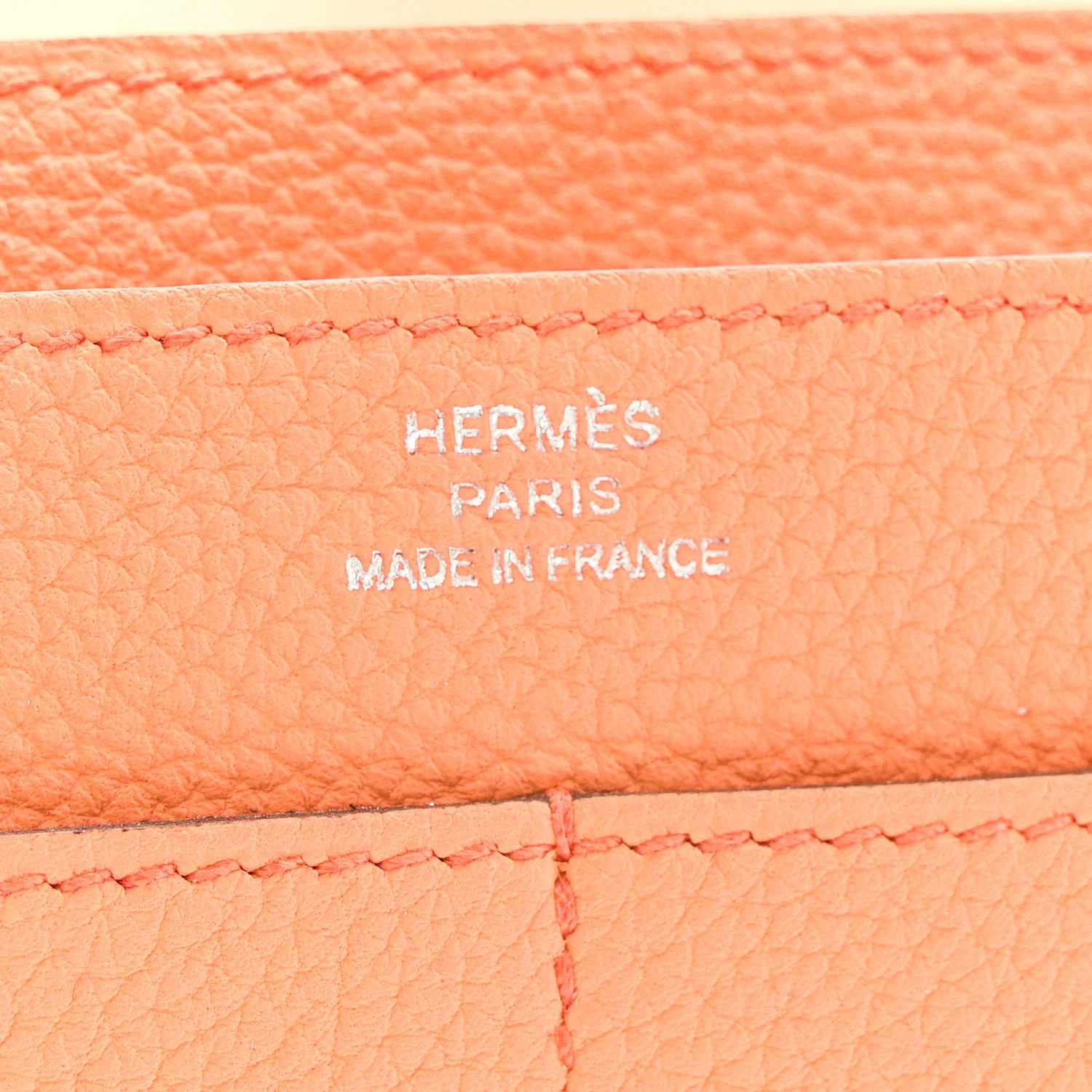 Togo Dogon Duo Wallet Orange Poppy Rose Candy - Image 2