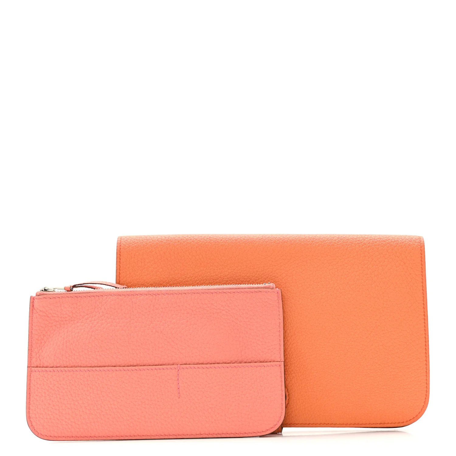 Togo Dogon Duo Wallet Orange Poppy Rose Candy - Image 3