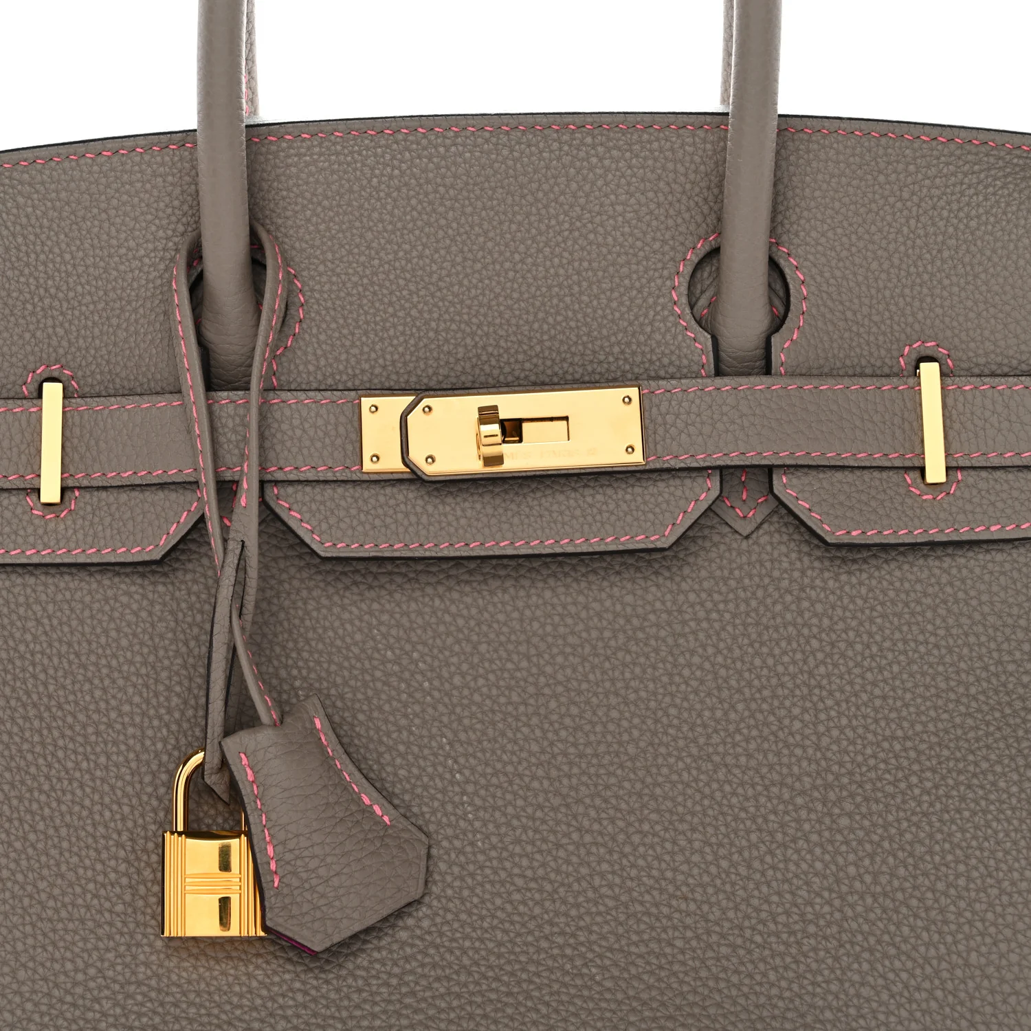 Togo Horseshoe Birkin 30 Etoupe Rose Pourpre - Image 8