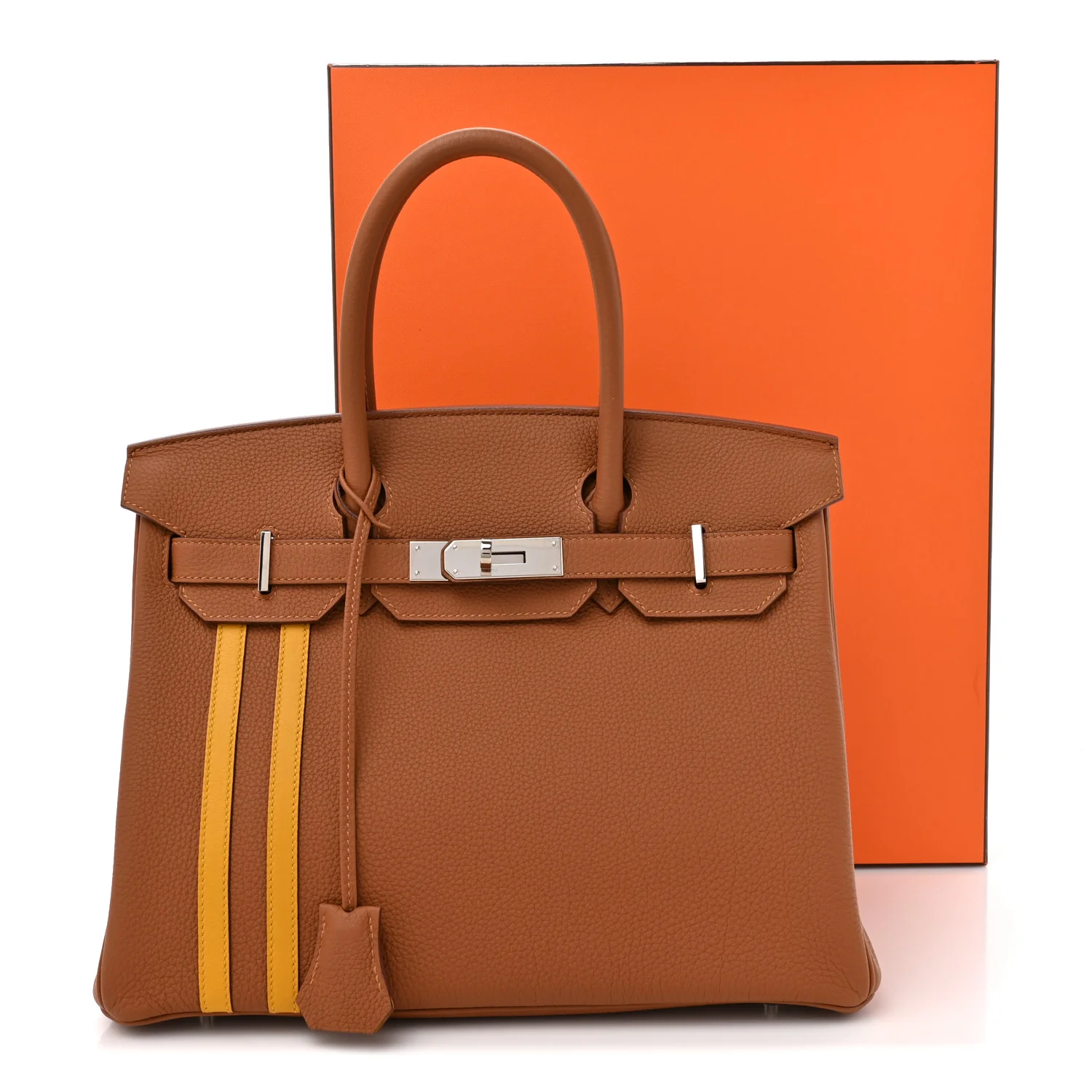 Togo Swift Officier Birkin 30 Gold Ambre - Image 14