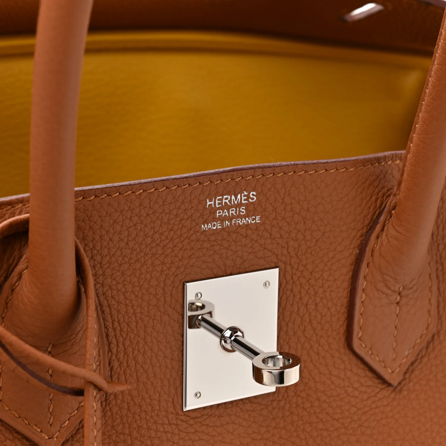 Togo Swift Officier Birkin 30 Gold Ambre - Image 6