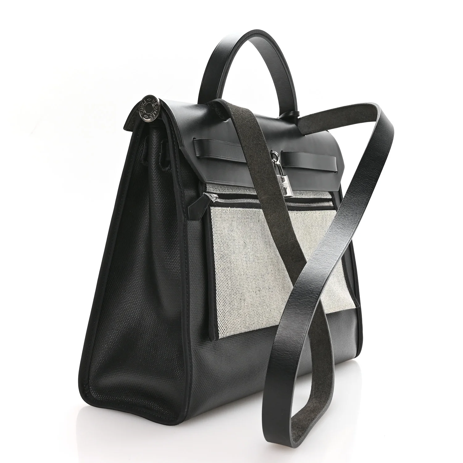 Toile H Berline Vache Hunter Herbag Zip PM 31 Black Ecru - Image 4