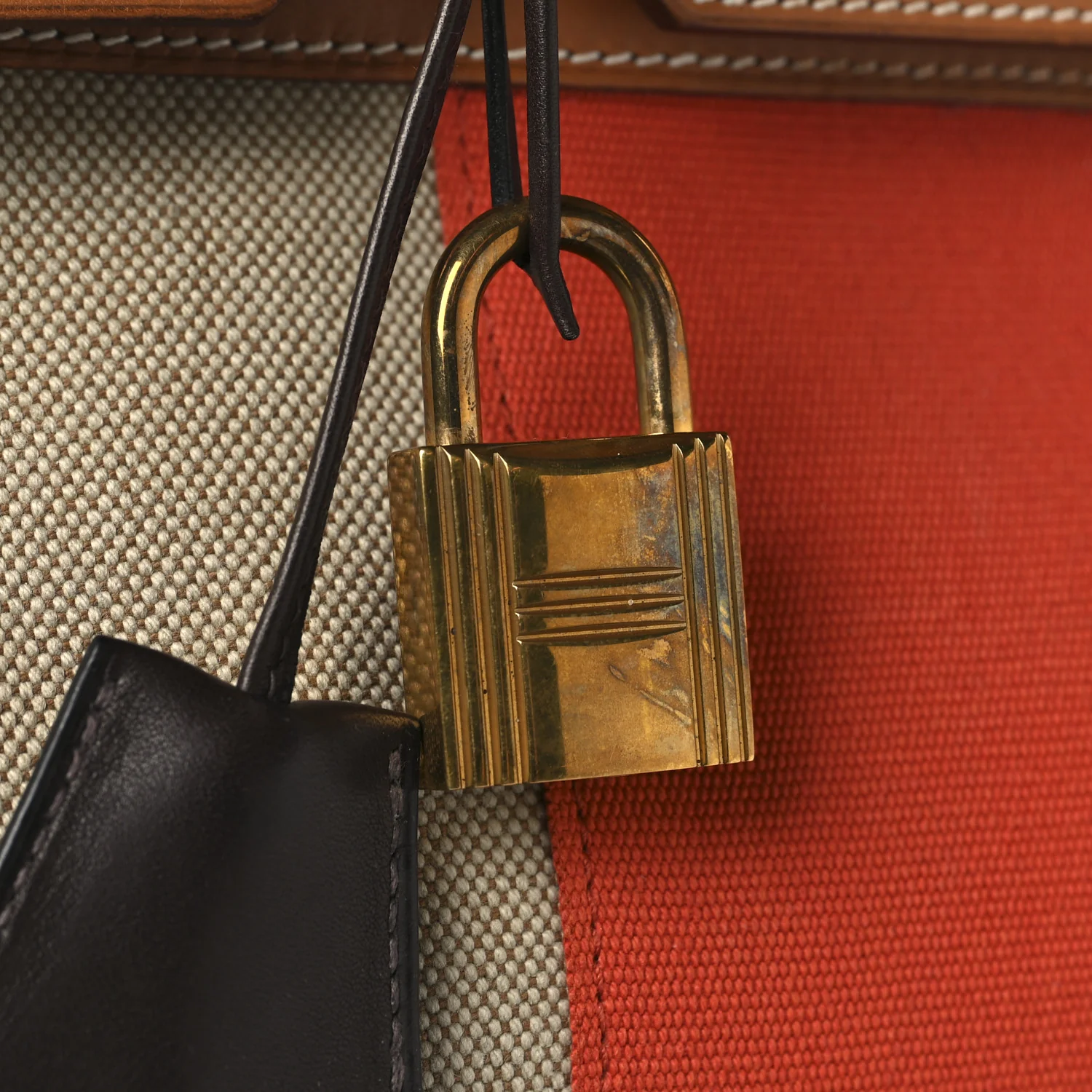 Toile Natural Barenia Flag HAC Birkin 40 Fauve Paprika - Image 8