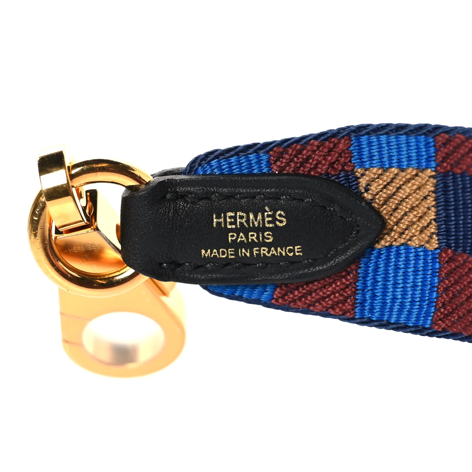 Toile Swift 25mm Maxi Quadrille Shoulder Strap Bleu Billard Biscuit Rouge H Black - Image 3