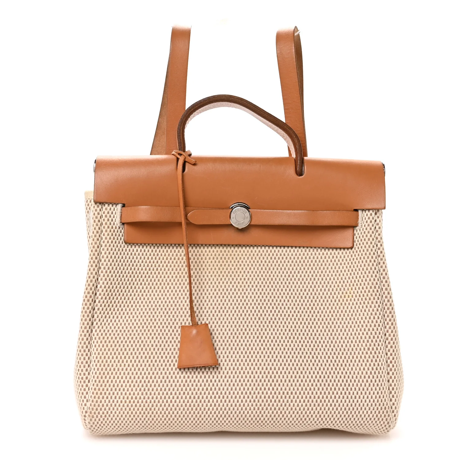 Toile Vache Calfskin Herbag 30 PM Backpack Natural
