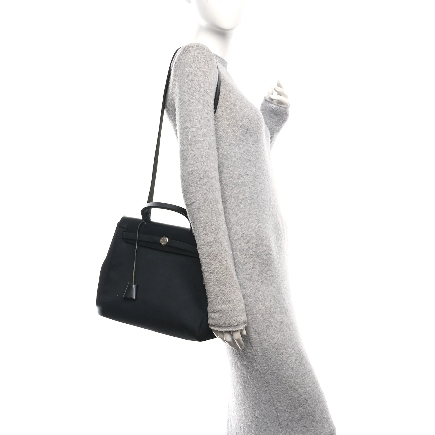 Toile Vache Calfskin Herbag 30 PM Ficelle Black - Image 3