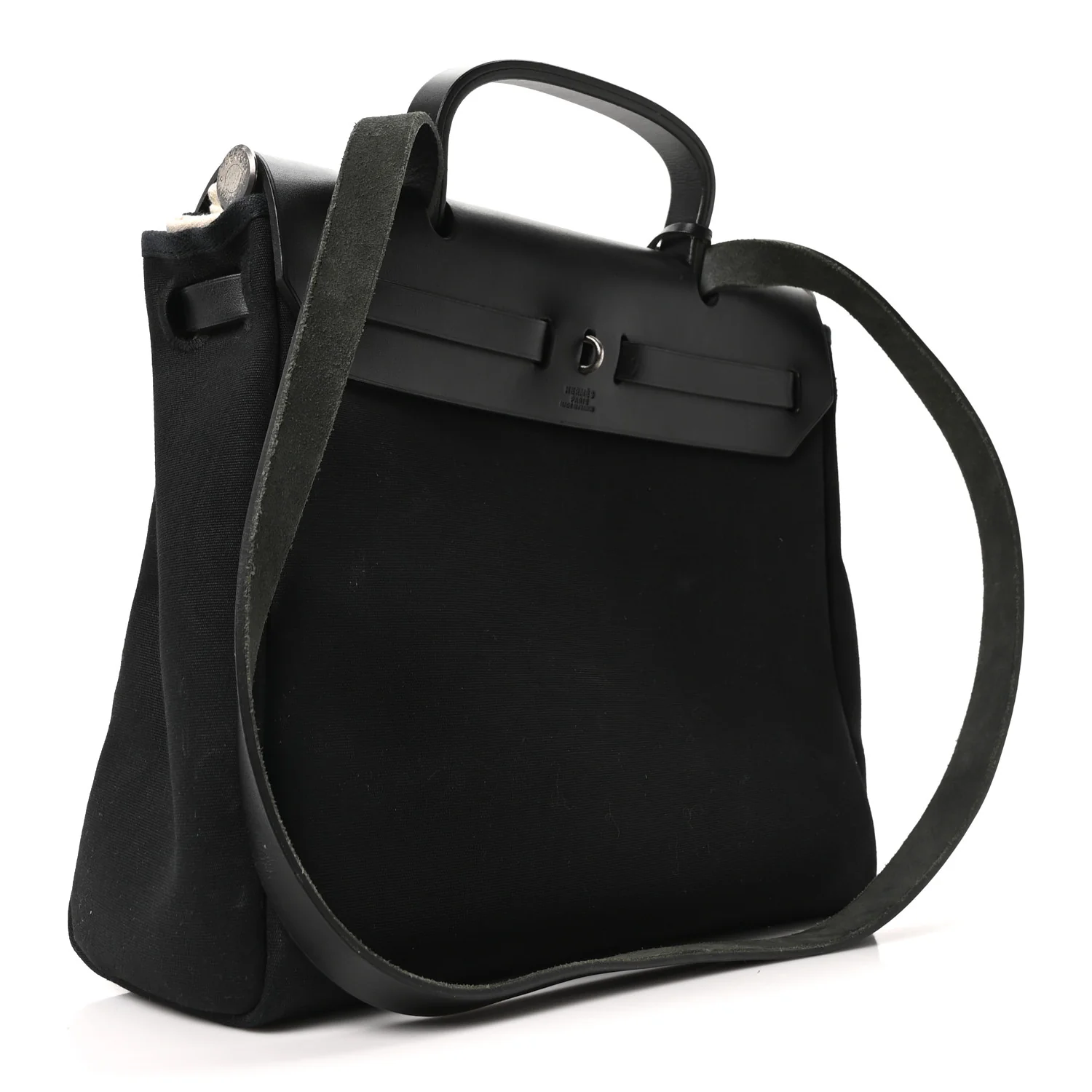 Toile Vache Calfskin Herbag 30 PM Ficelle Black - Image 5