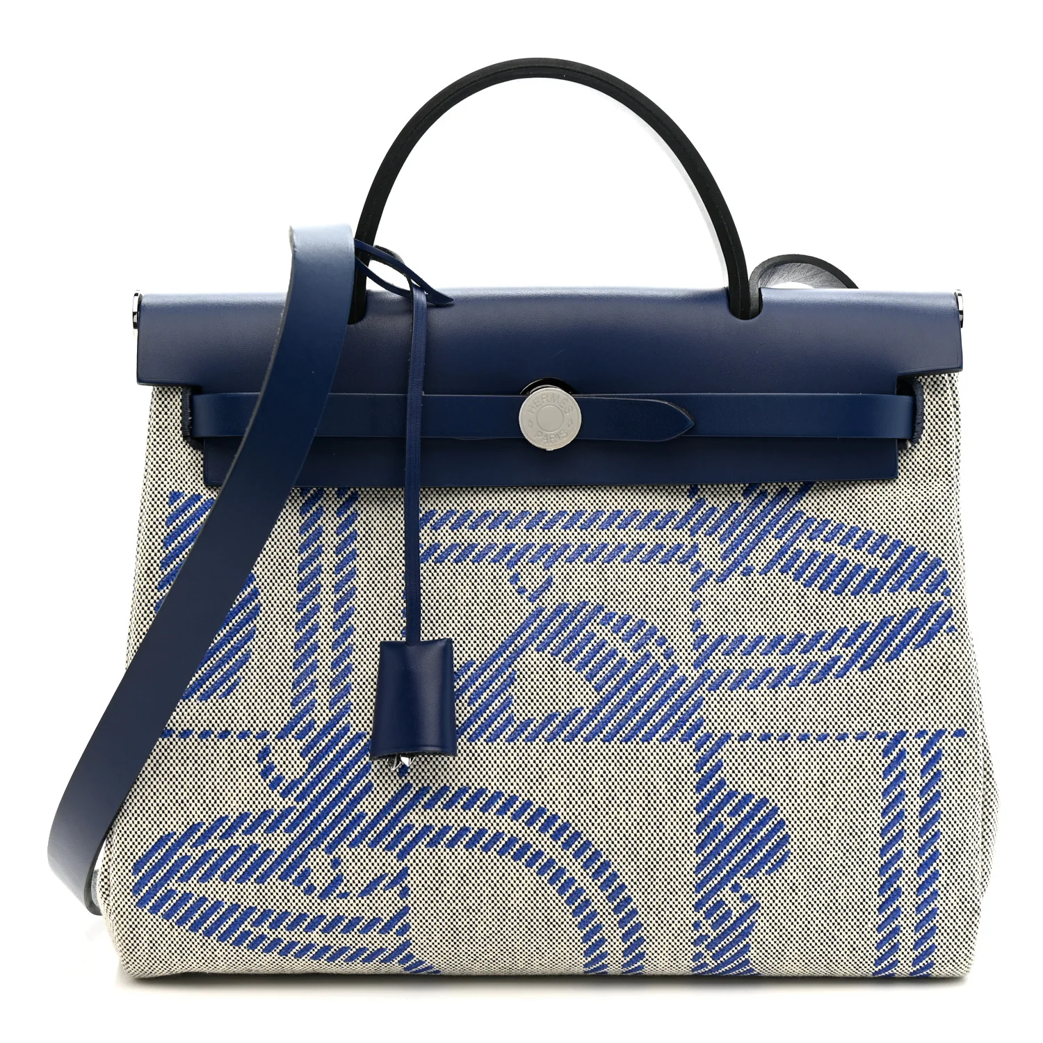 Vache Hunter Toile H Brides de Gala Herbag Zip Retourne 31 PM Bleu De France Ecru Bleu Saphir - Image 2