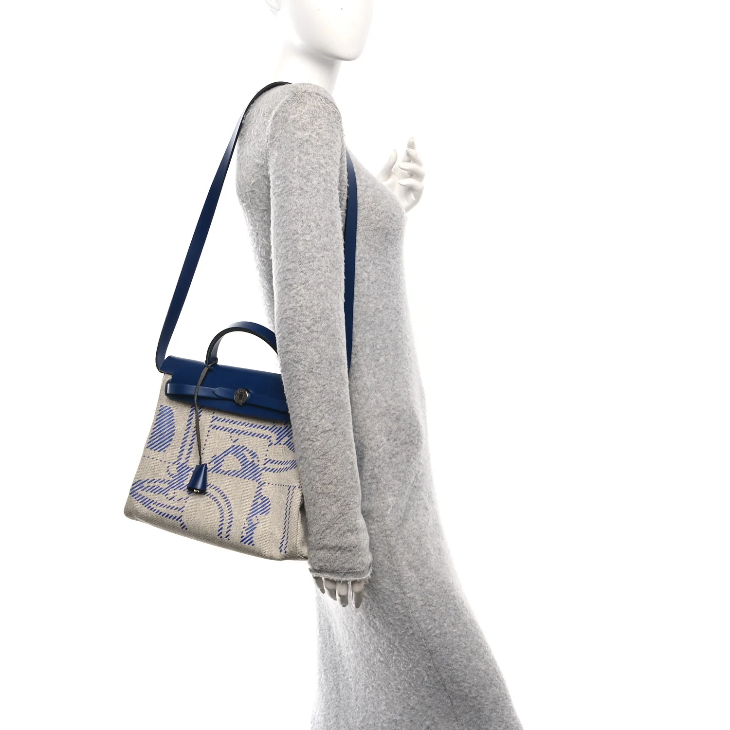 Vache Hunter Toile H Brides de Gala Herbag Zip Retourne 31 PM Bleu De France Ecru Saphir - Image 2