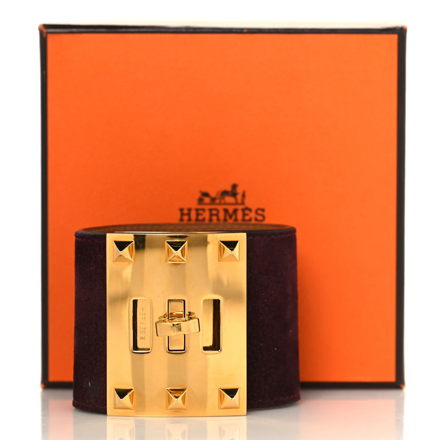 Veau Doblis Suede Kelly Dog Extreme Bracelet S Prune - Image 6