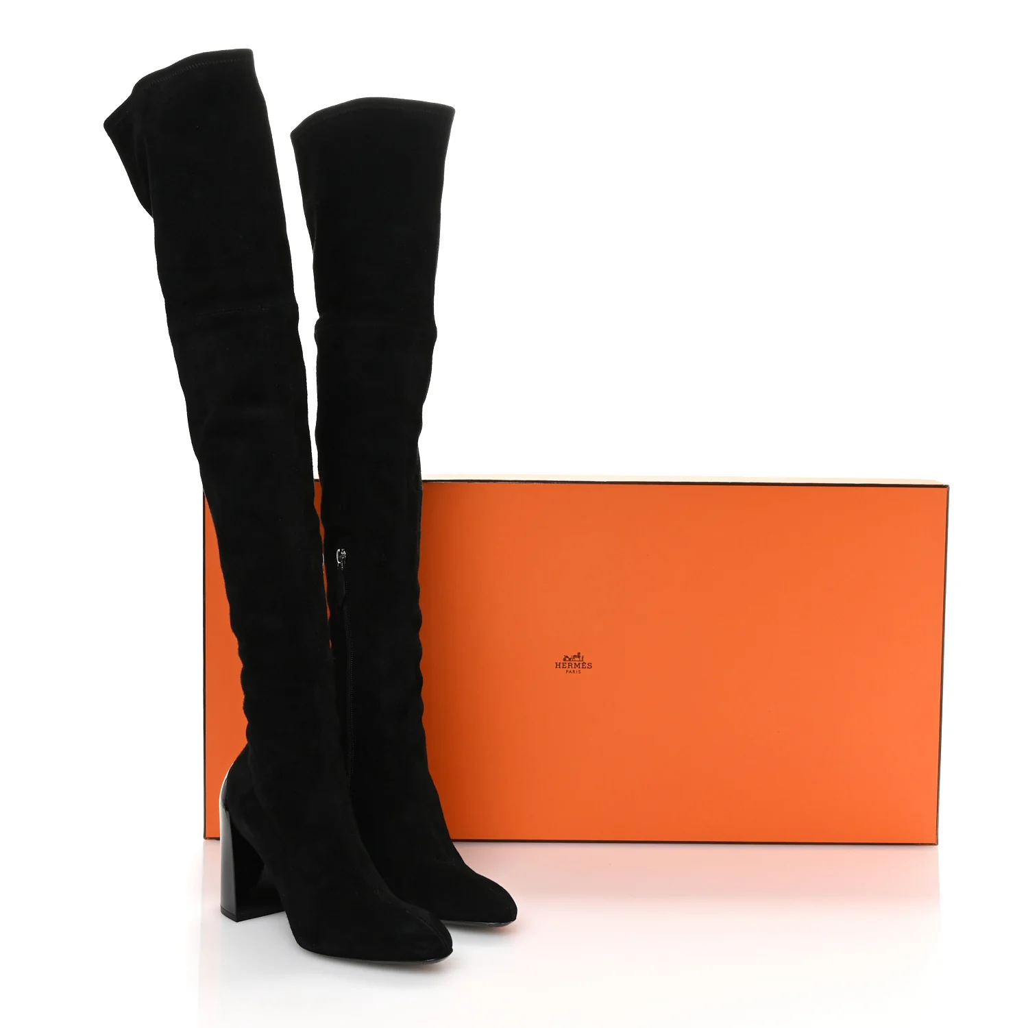 Velvet Goatskin Betty 60 Boots 36.5 Black - Image 8