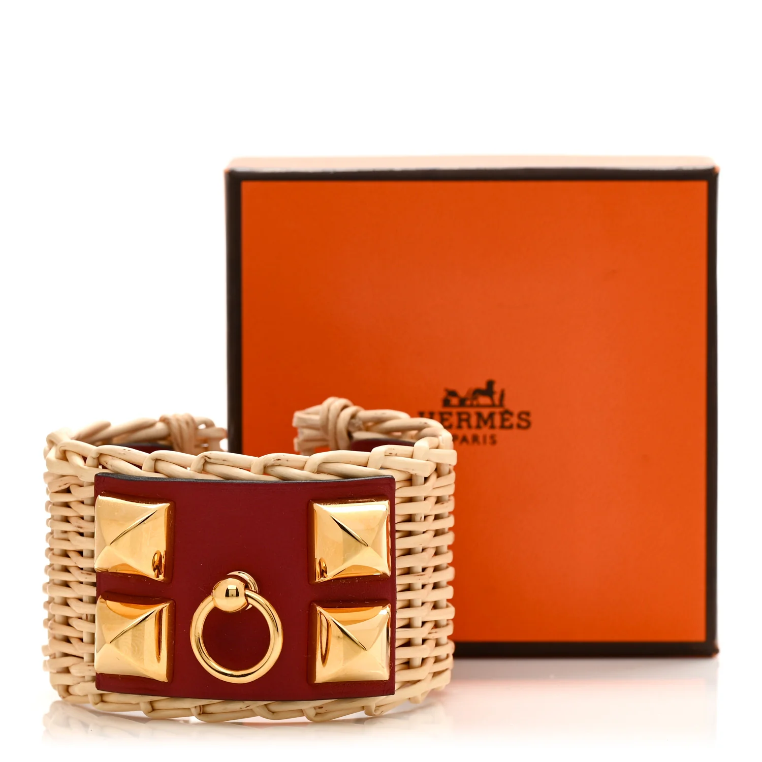 Wicker Swift Medor Picnic Cuff Bracelet T3 Rouge Grenat - Image 5