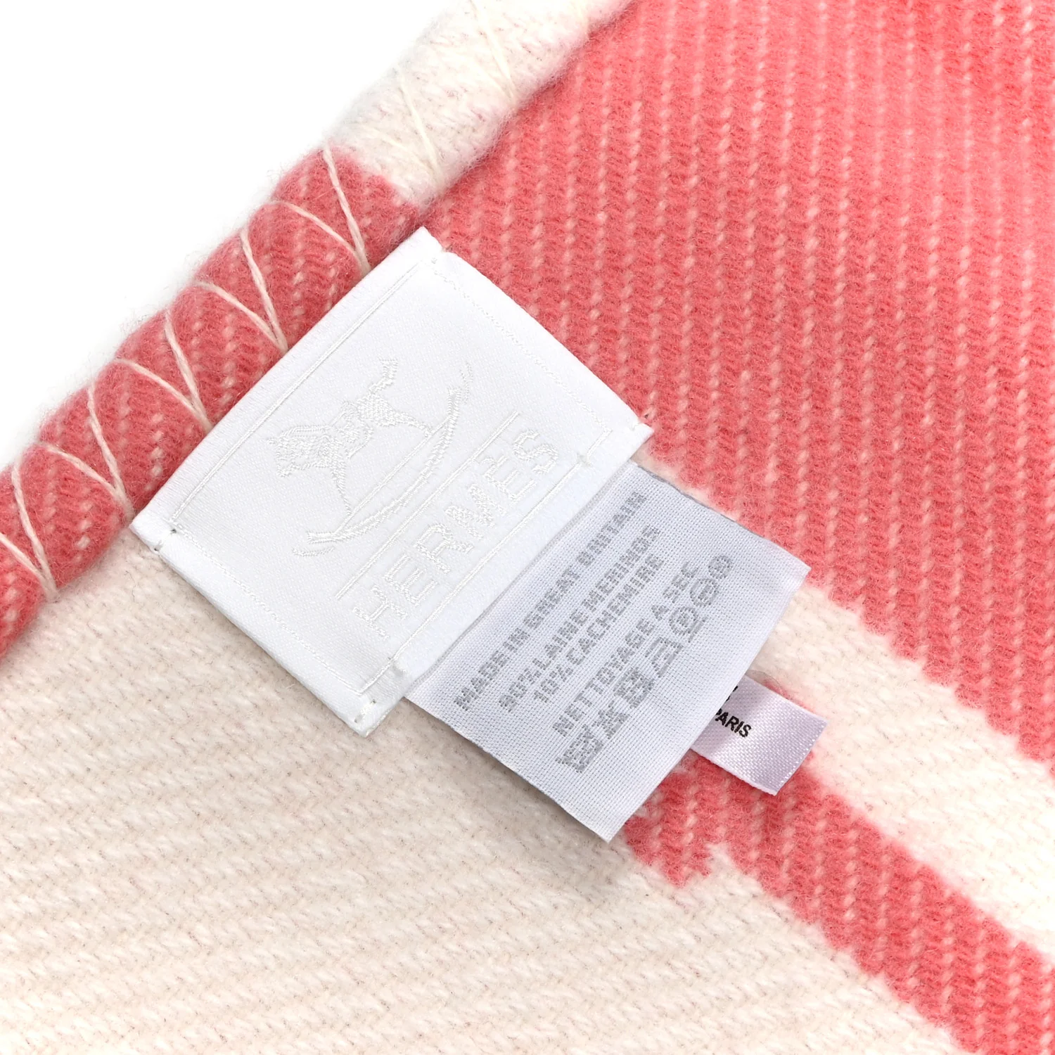 Wool Cashmere Avalon Baby Blanket Rose Airelle White - Image 3