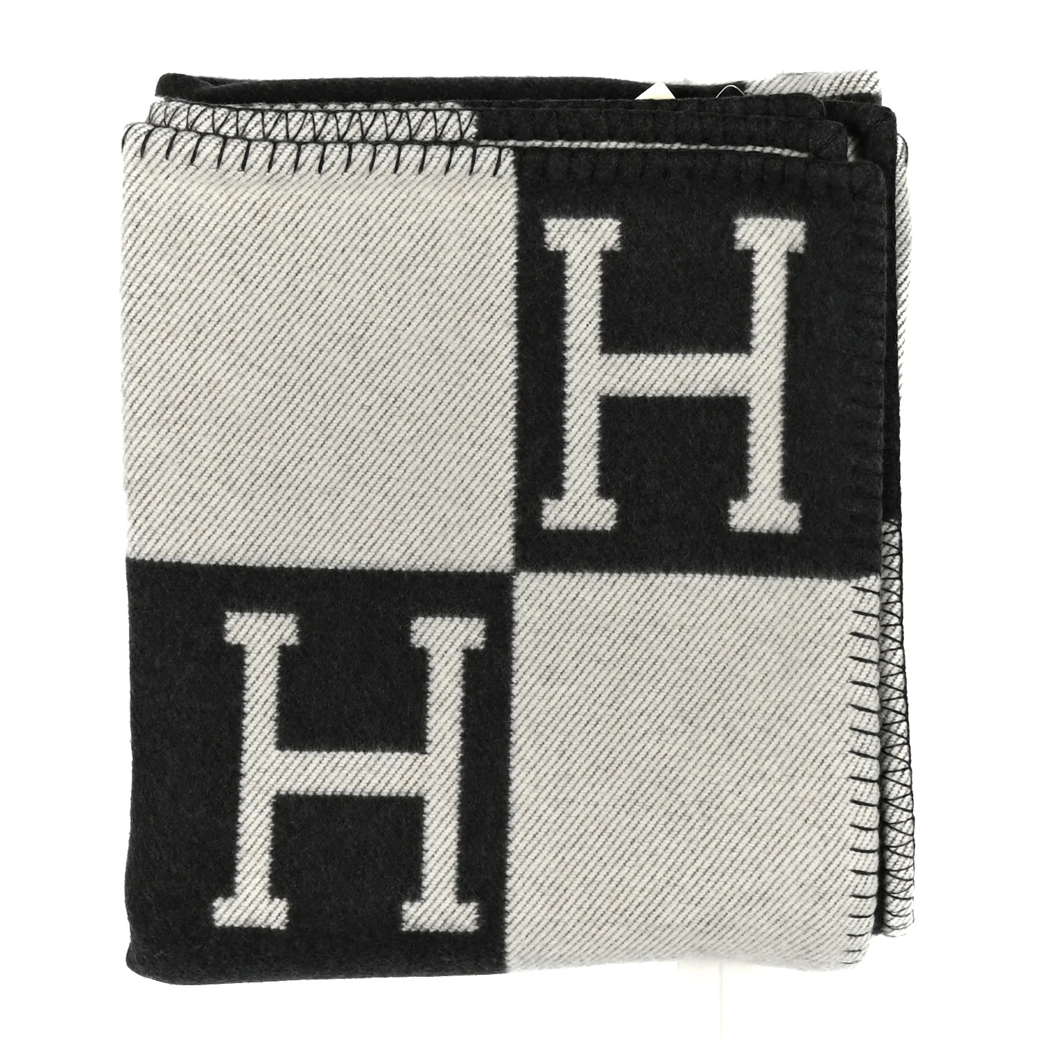 Wool Cashmere Avalon Blanket Ecru Gris Fonce