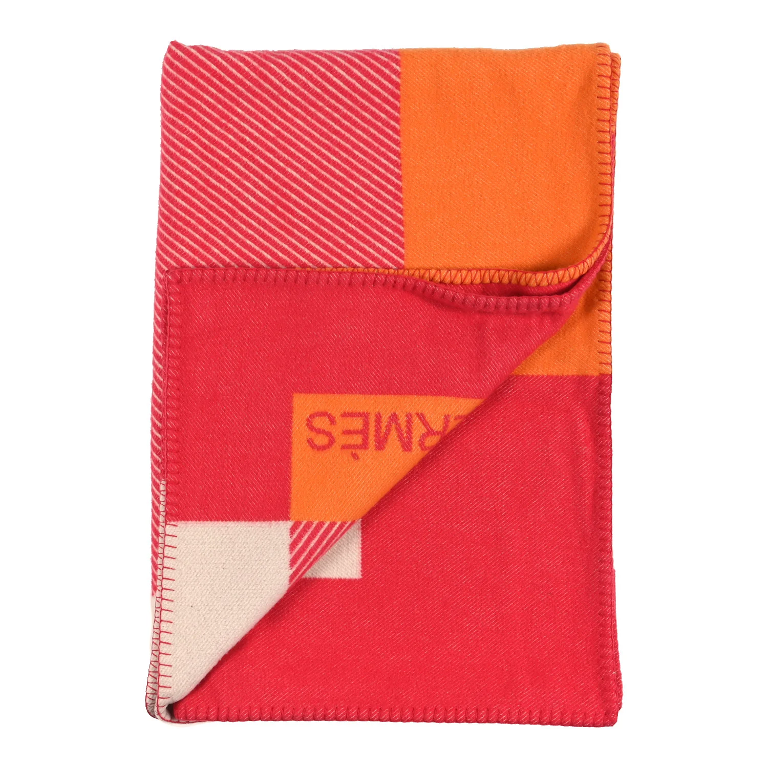 Wool Cashmere H Riviera Blanket Terracotta - Image 2