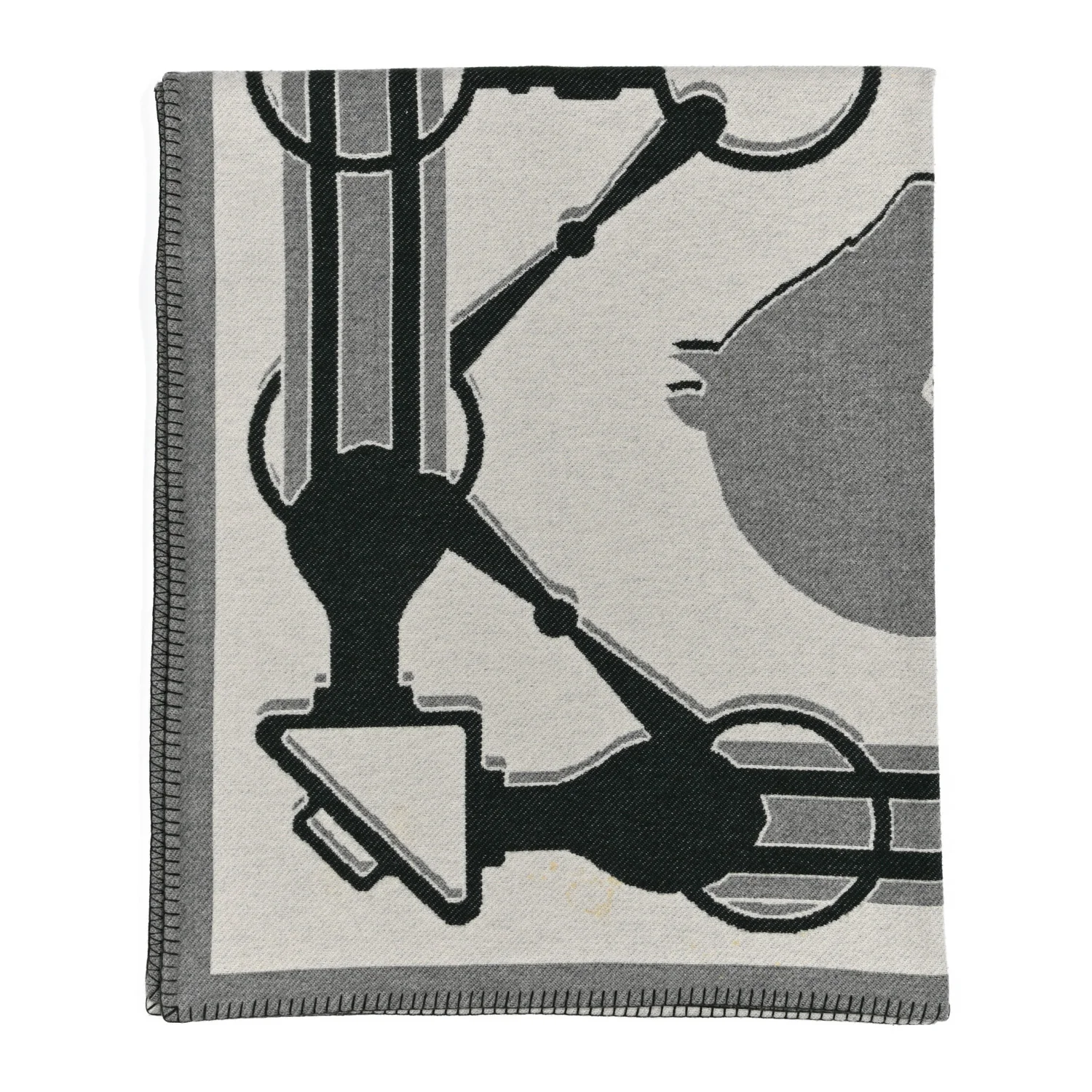 Wool Cashmere Plaid Tatersale Blanket