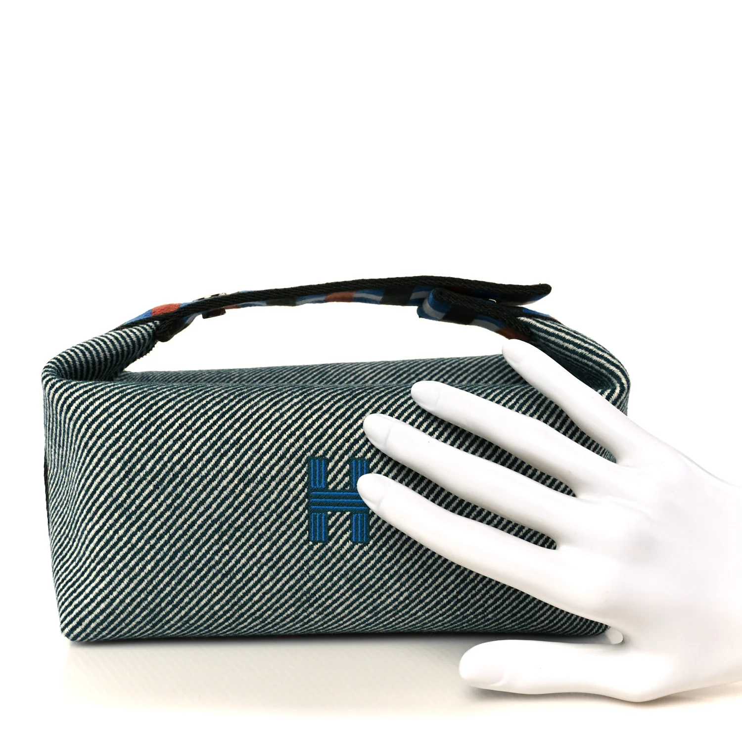 Wool Small Bride-A-Brac H Natte Pouch Bleu - Image 2