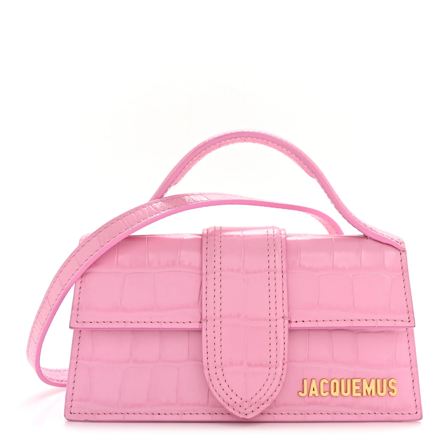 Calfskin Crocodile Embossed Le Bambino Pink