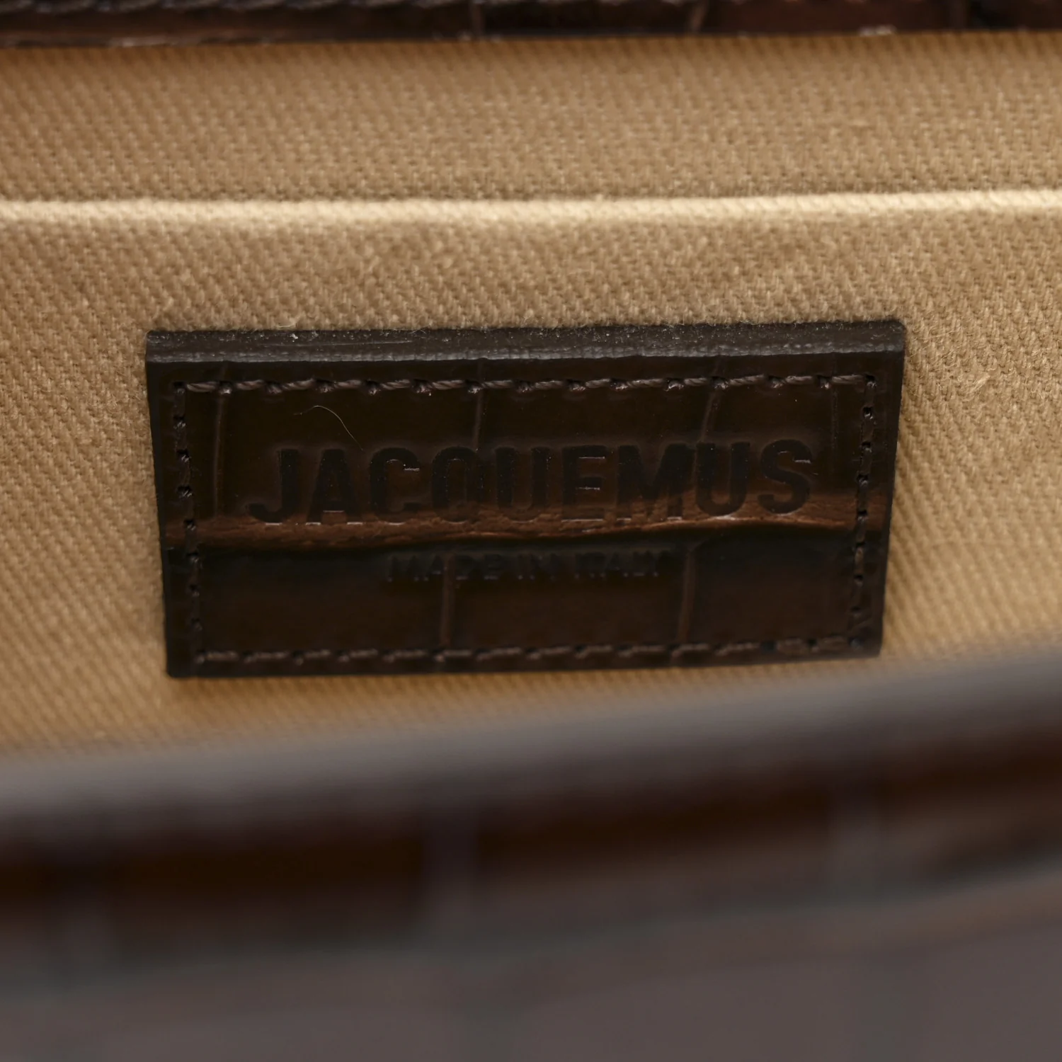 Calfskin Crocodile Embossed Le Chiquito Long Dark Brown - Image 6