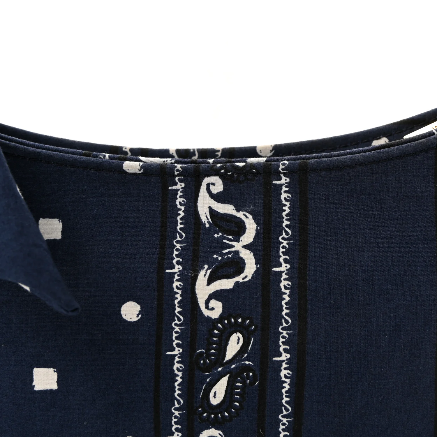 Cotton Canvas Paisley Print Le Bisou Navy - Image 7