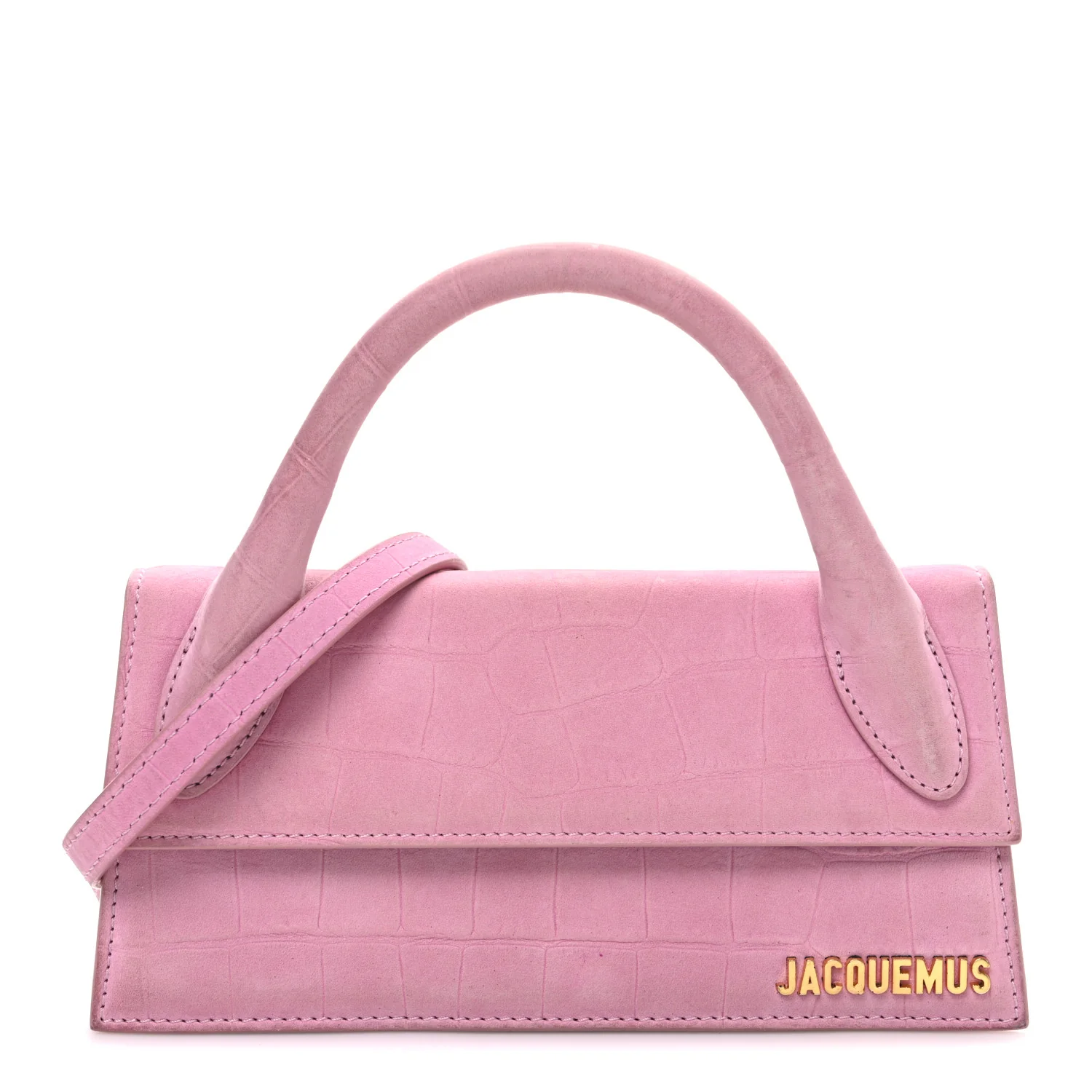 Nubuck Crocodile Embossed Le Chiquito Long Pink