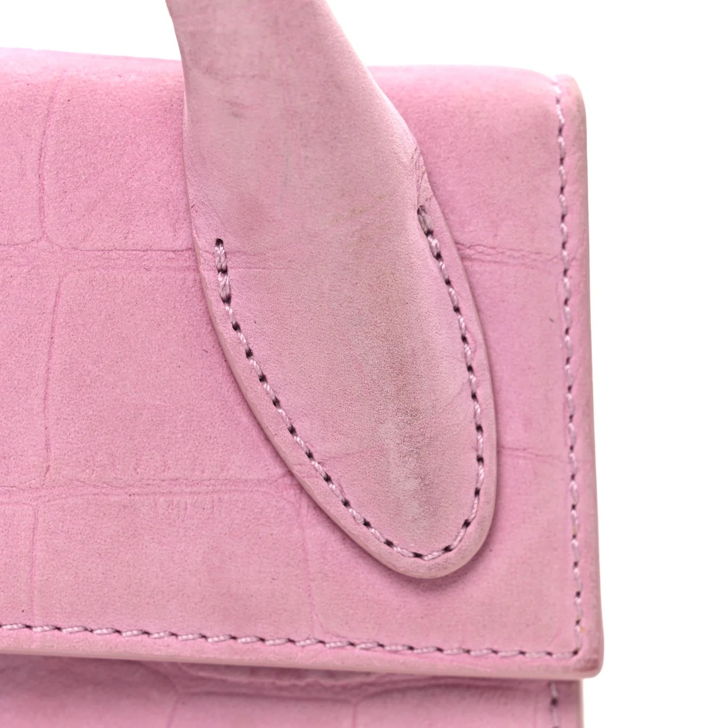 Nubuck Crocodile Embossed Le Chiquito Long Pink - Image 10