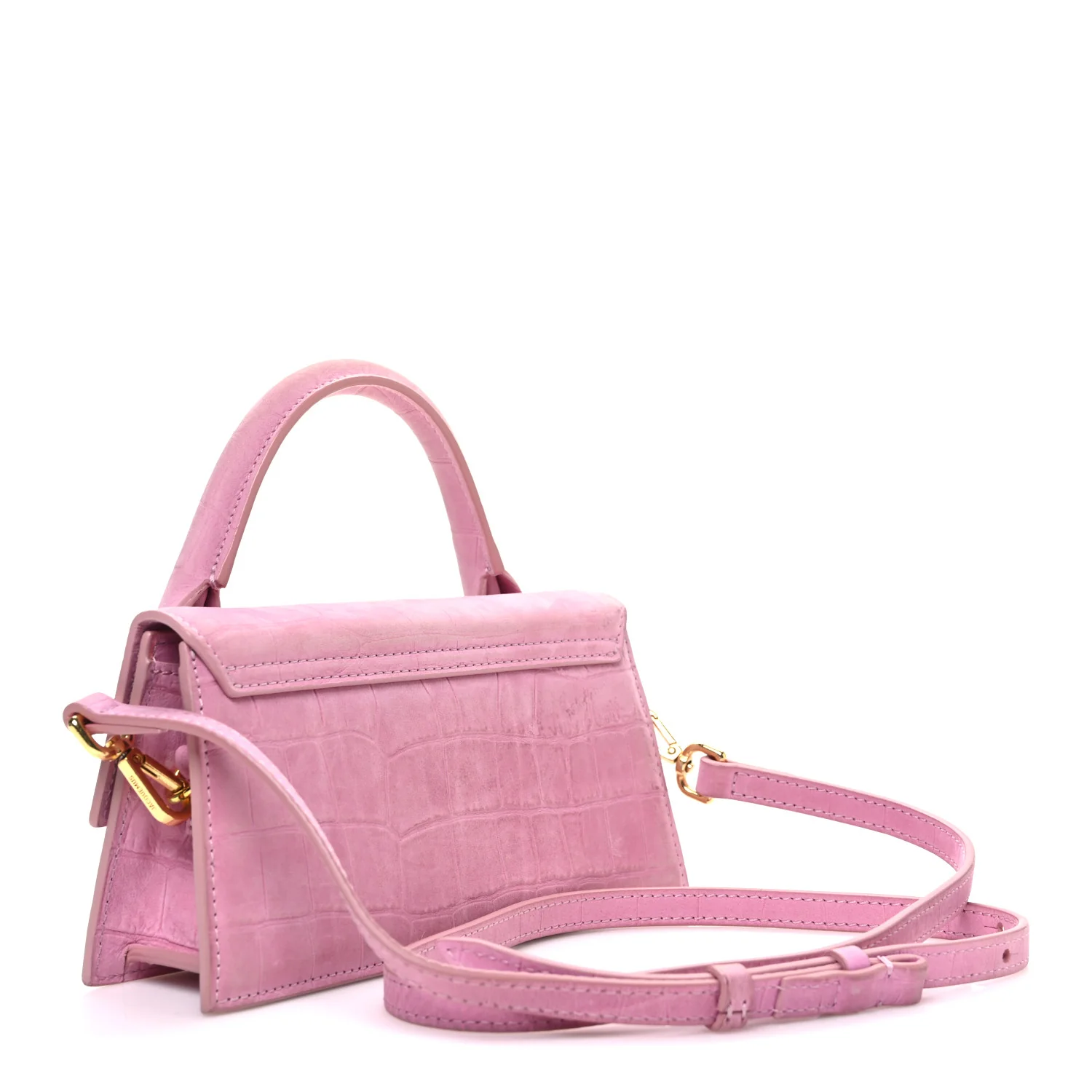 Nubuck Crocodile Embossed Le Chiquito Long Pink - Image 3
