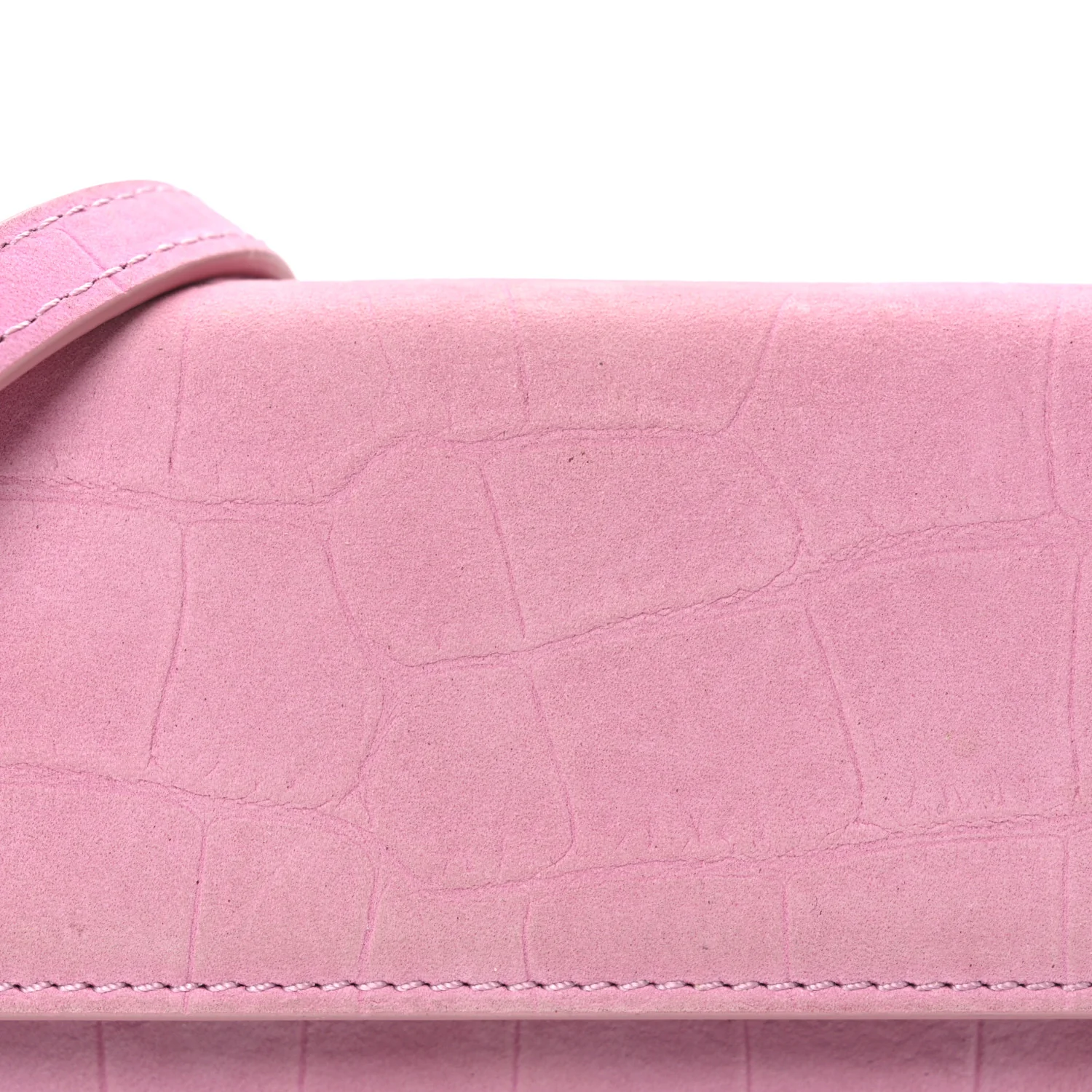 Nubuck Crocodile Embossed Le Chiquito Long Pink - Image 7