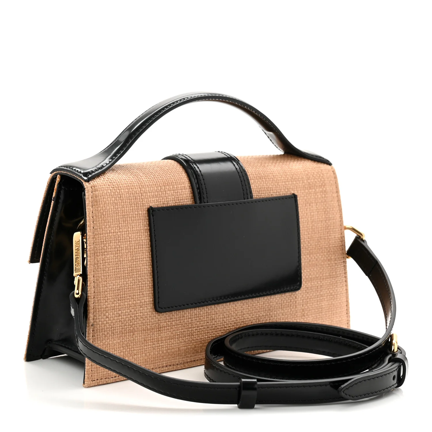 Raffia Smooth Calfskin Le Grand Bambino Natural Dark Brown - Image 3