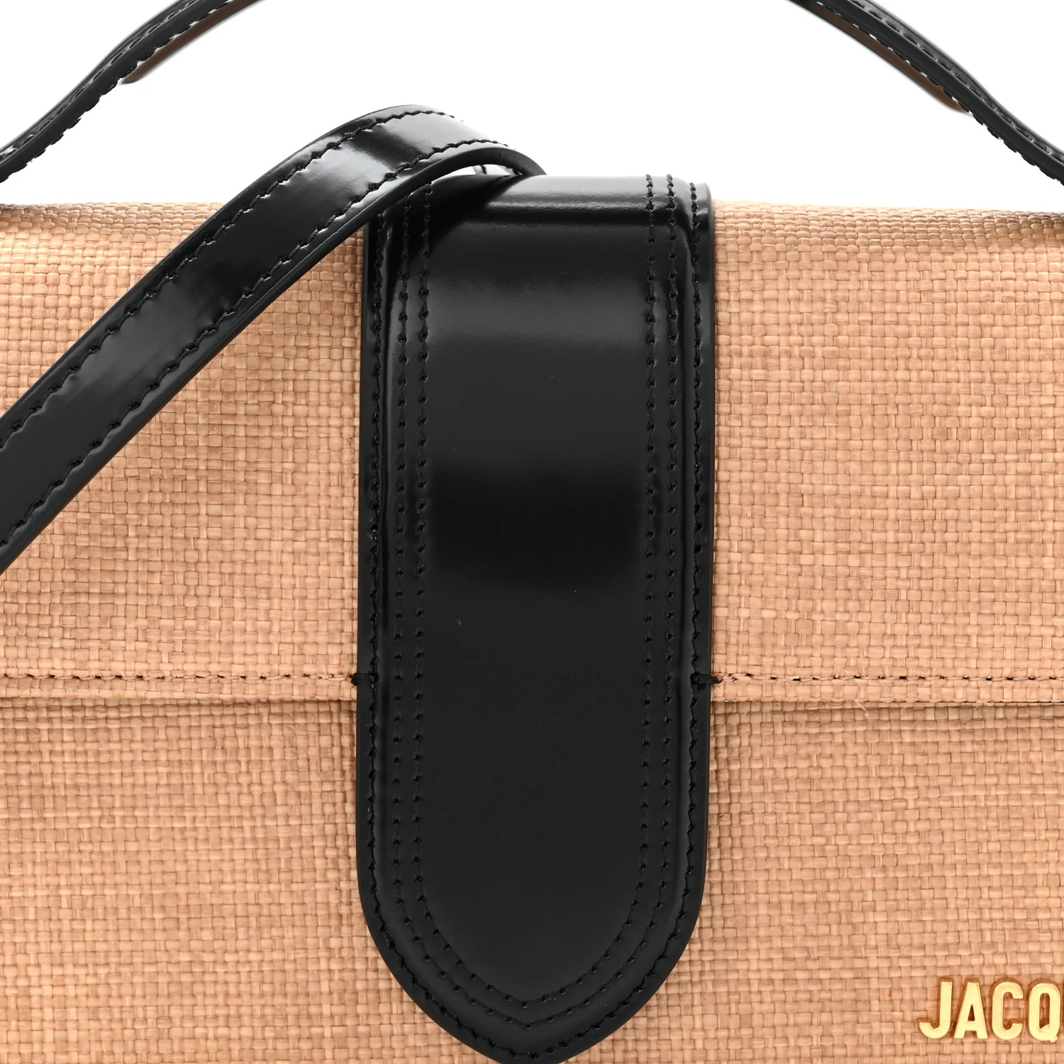 Raffia Smooth Calfskin Le Grand Bambino Natural Dark Brown - Image 7