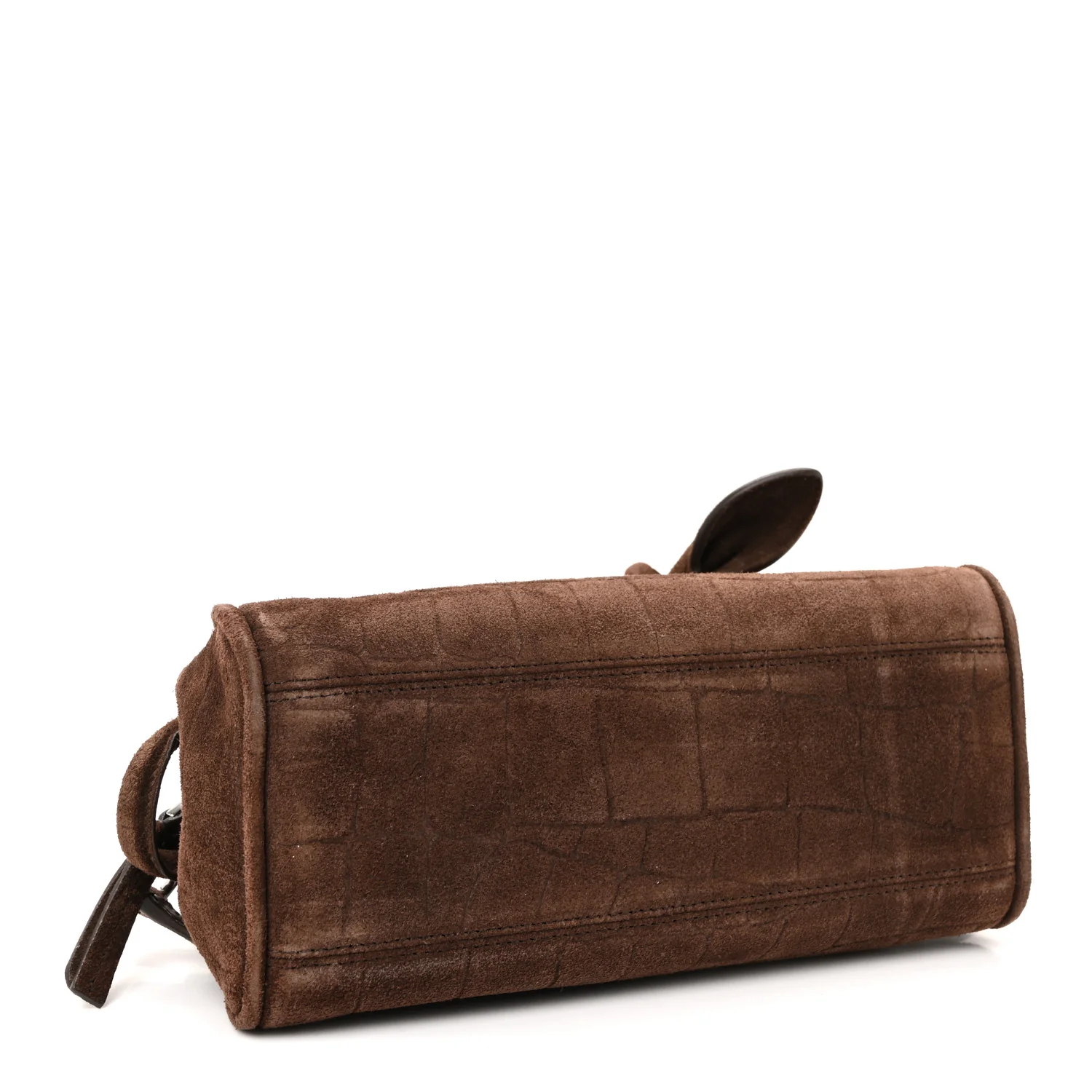 Suede Crocodile Embossed Le Petit Turismo Dark Brown - Image 4