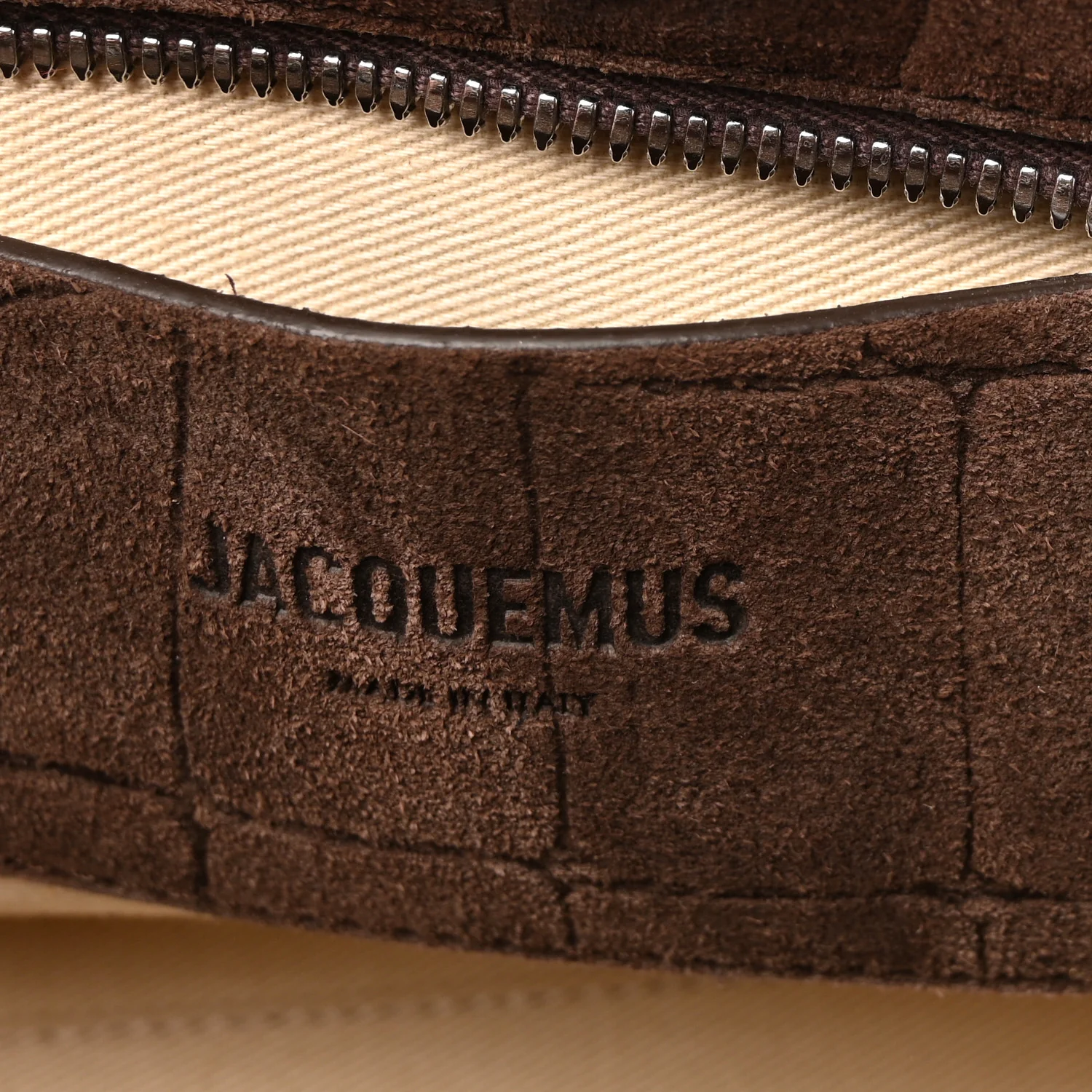 Suede Crocodile Embossed Le Petit Turismo Dark Brown - Image 6