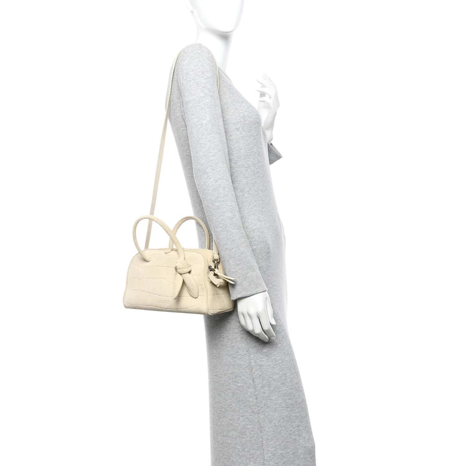 Suede Crocodile Embossed Le Petit Turismo Ivory - Image 2