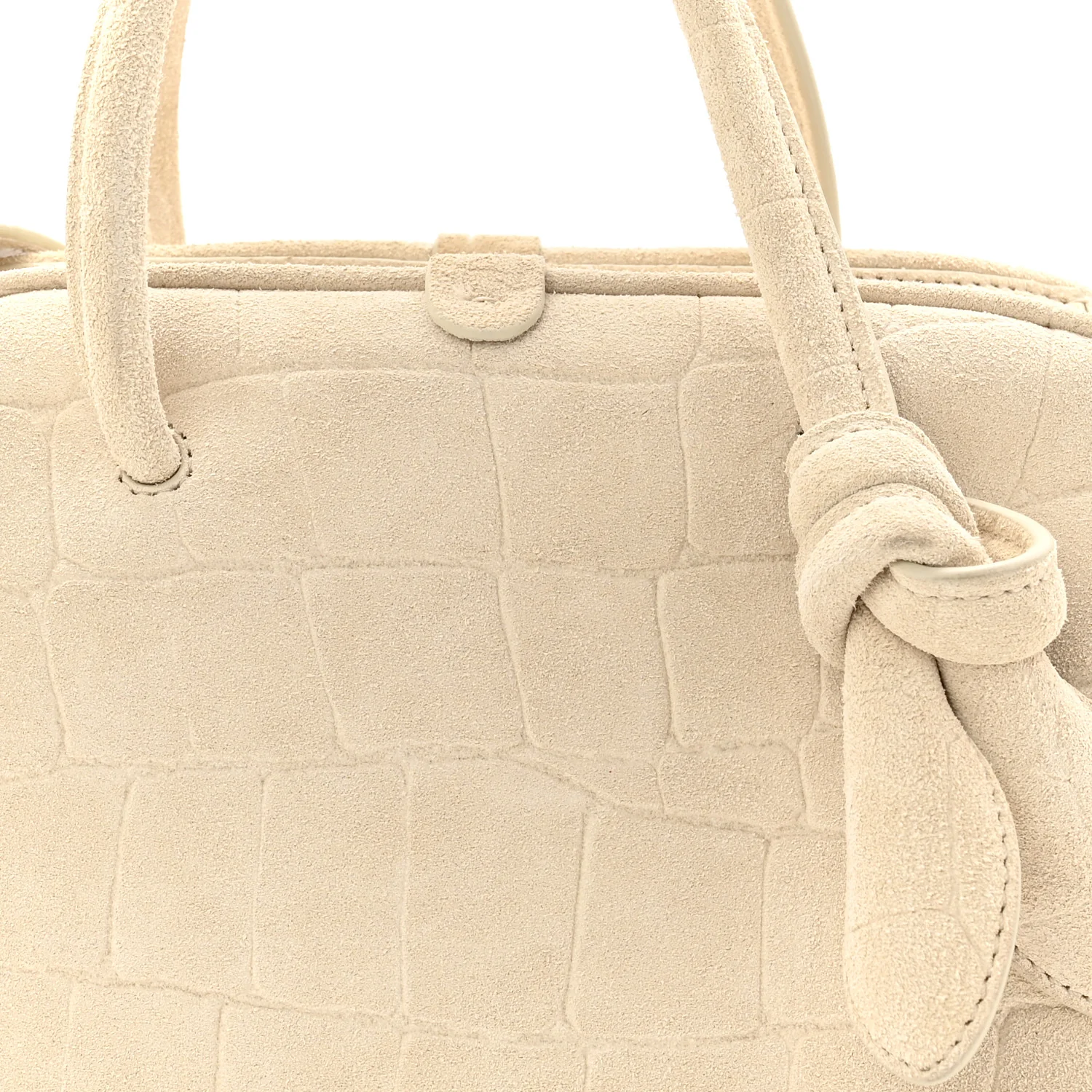Suede Crocodile Embossed Le Petit Turismo Ivory - Image 7