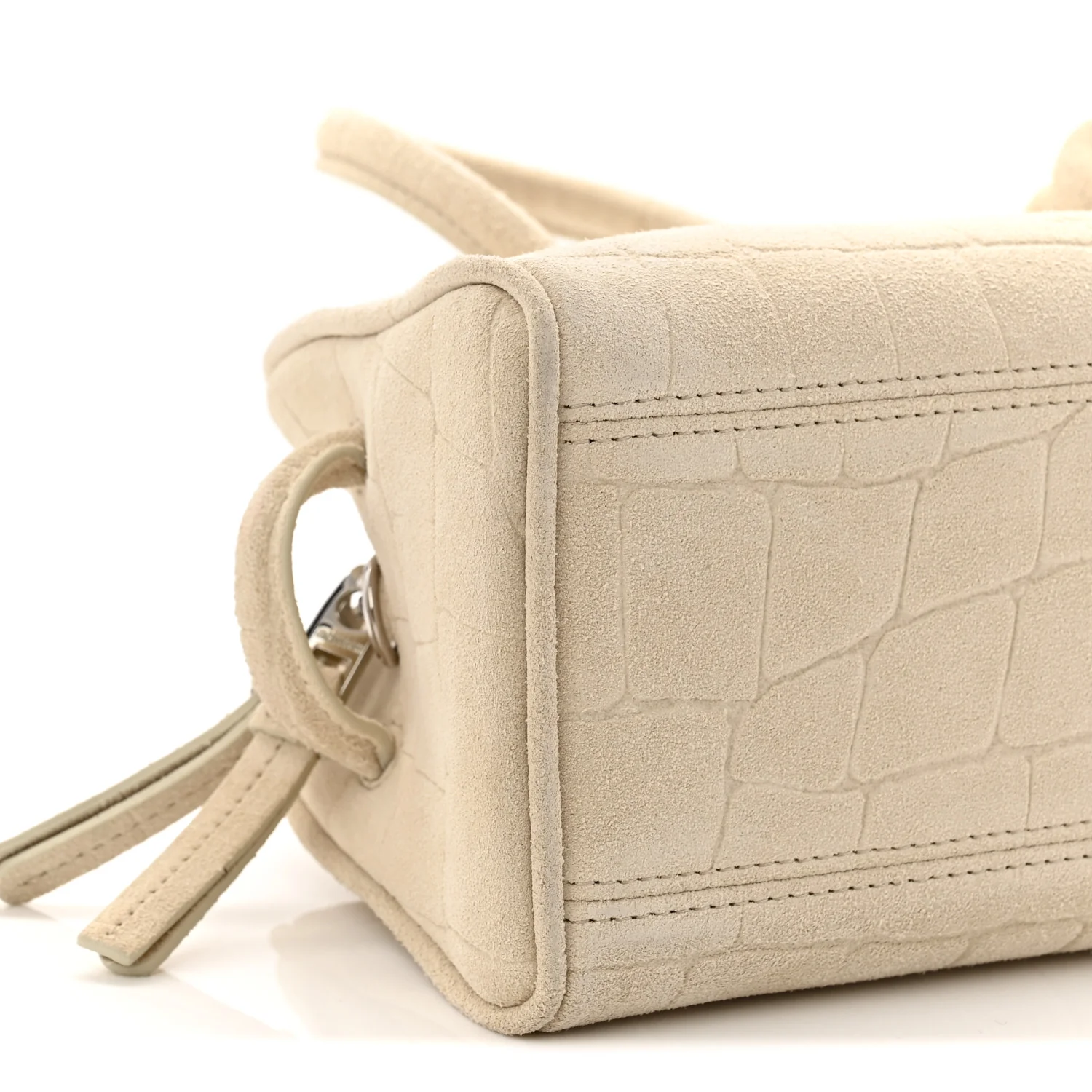 Suede Crocodile Embossed Le Petit Turismo Ivory - Image 8