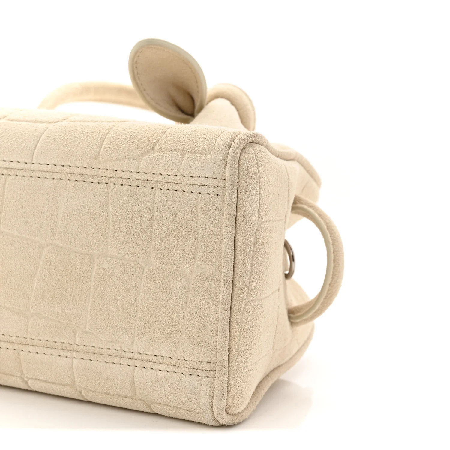 Suede Crocodile Embossed Le Petit Turismo Ivory - Image 9