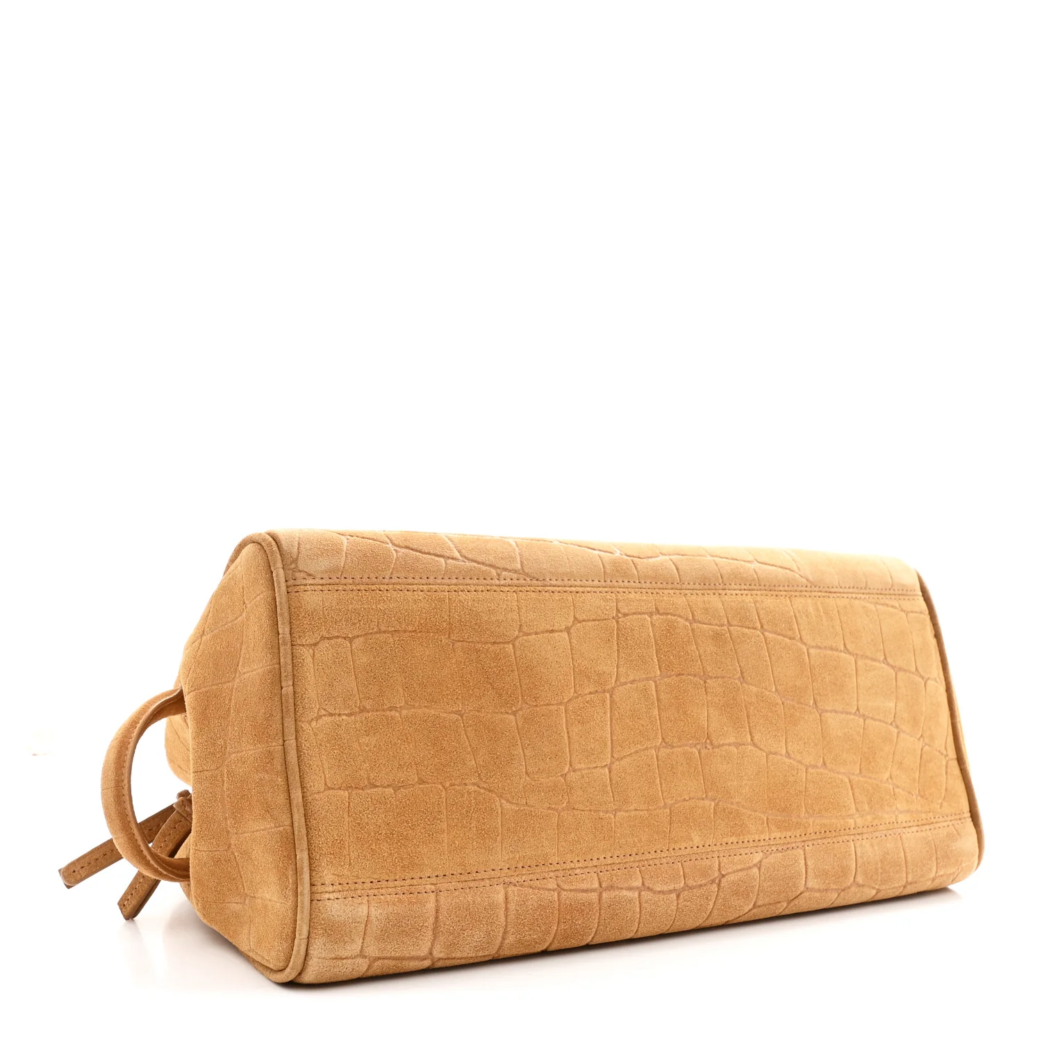 Suede Crocodile Embossed Le Turismo Bowling Bag Camel - Image 4