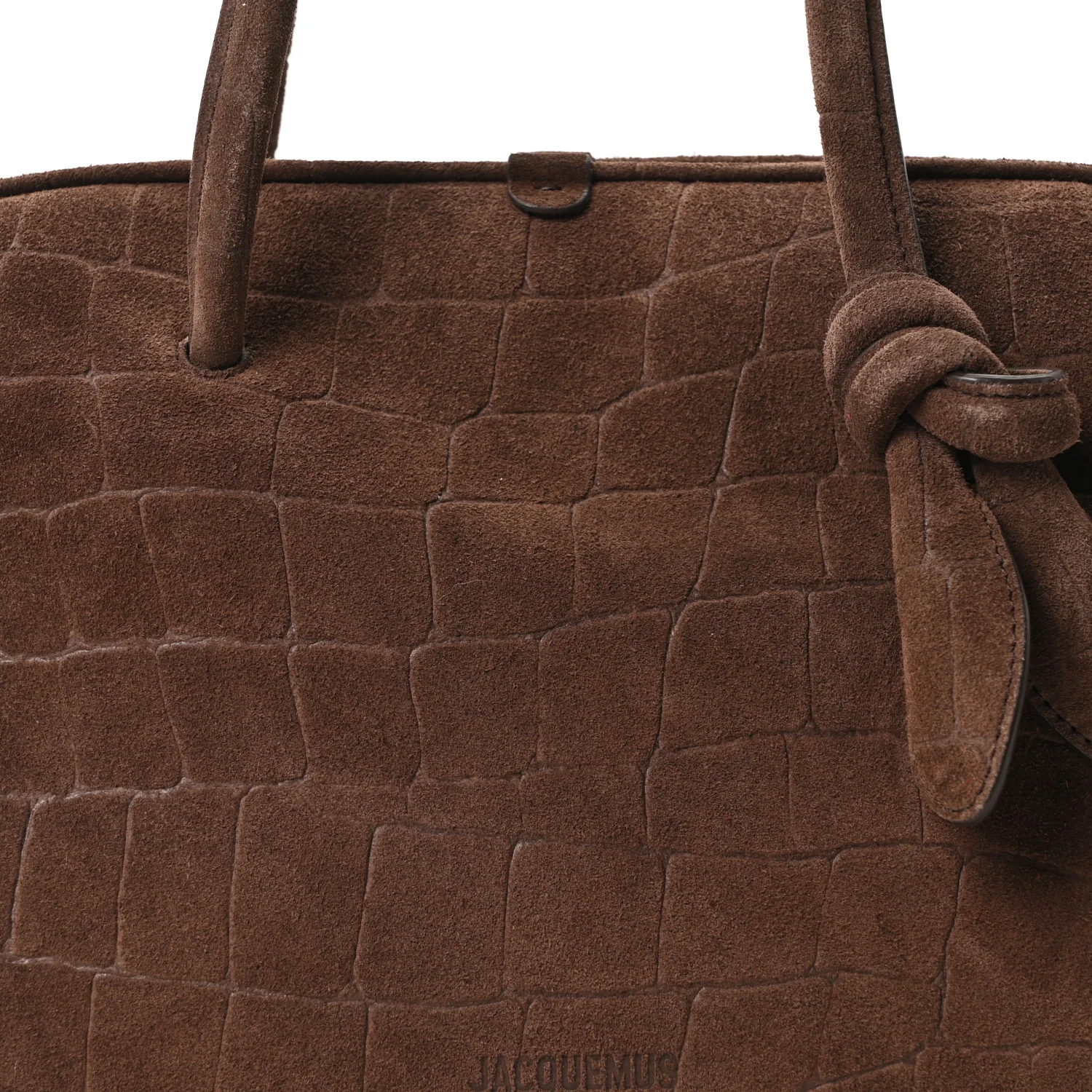Suede Crocodile Embossed Le Turismo Dark Brown - Image 8