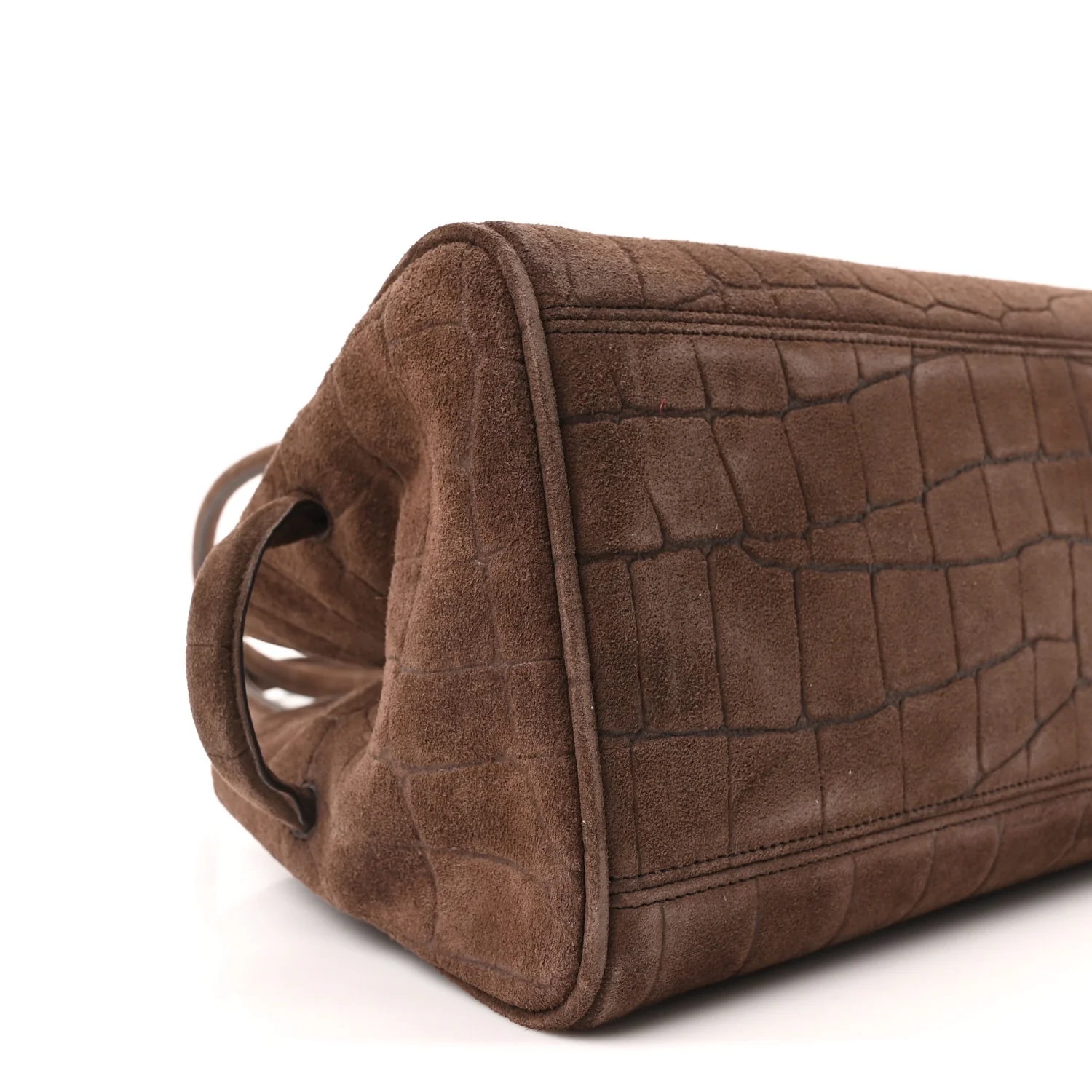 Suede Crocodile Embossed Le Turismo Dark Brown - Image 9