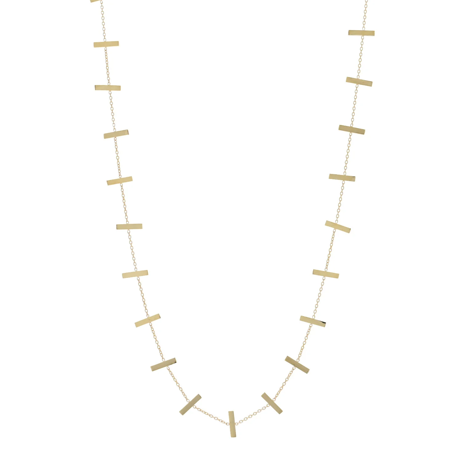 18K Yellow Gold Cross Bar Necklace