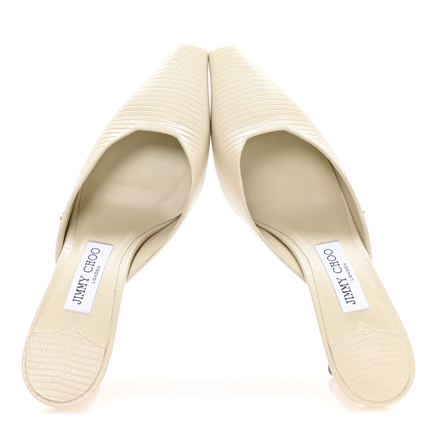 Calfskin Lizard Embossed Vivi 65 Mule Pumps 39.5 Off white - Image 2