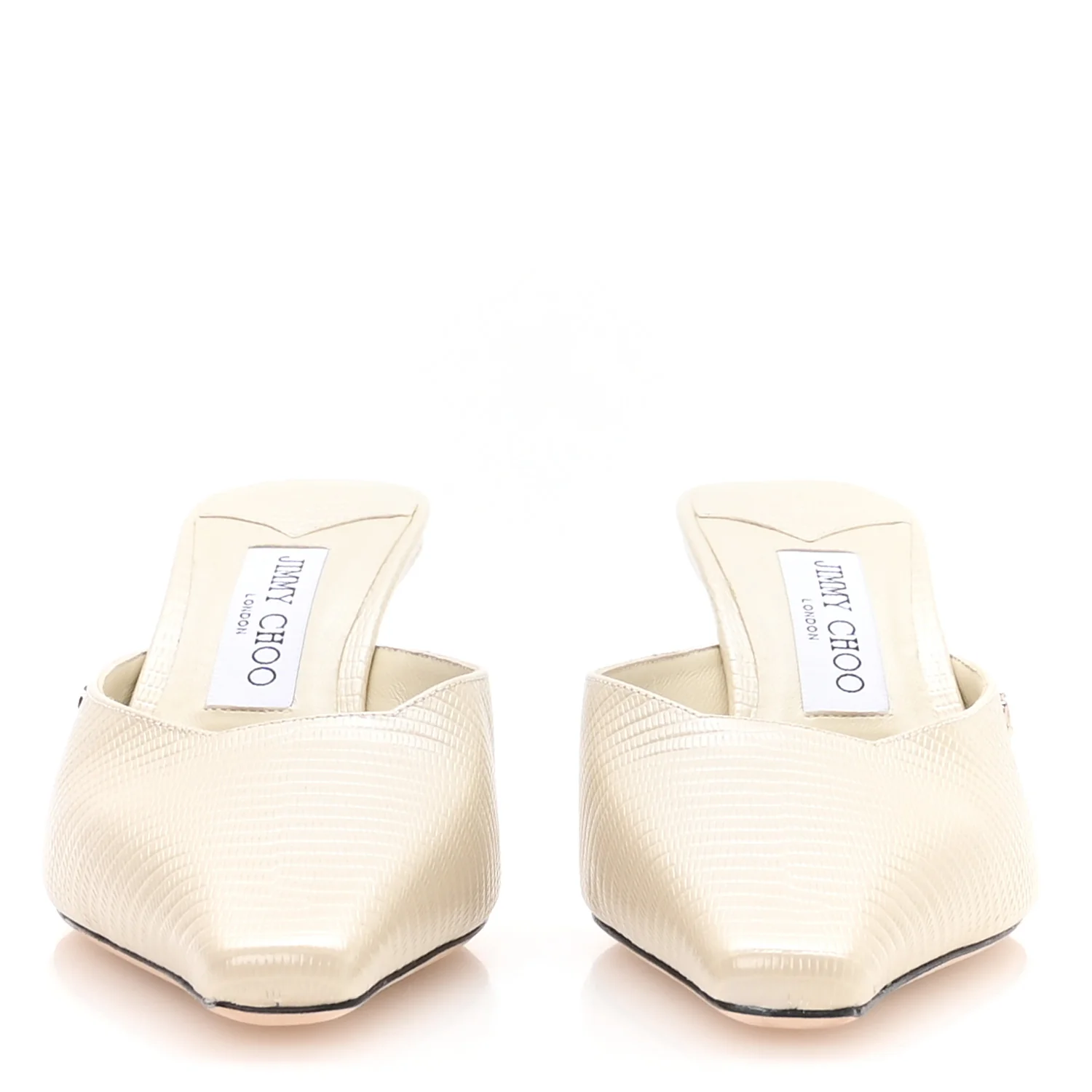 Calfskin Lizard Embossed Vivi 65 Mule Pumps 39.5 Off white - Image 3