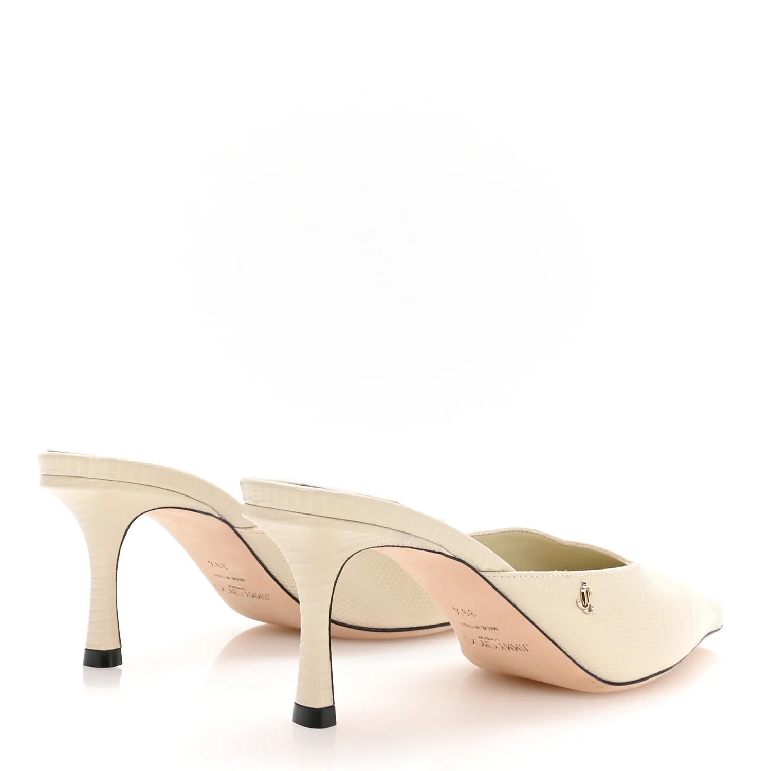 Calfskin Lizard Embossed Vivi 65 Mule Pumps 39.5 Off white - Image 5
