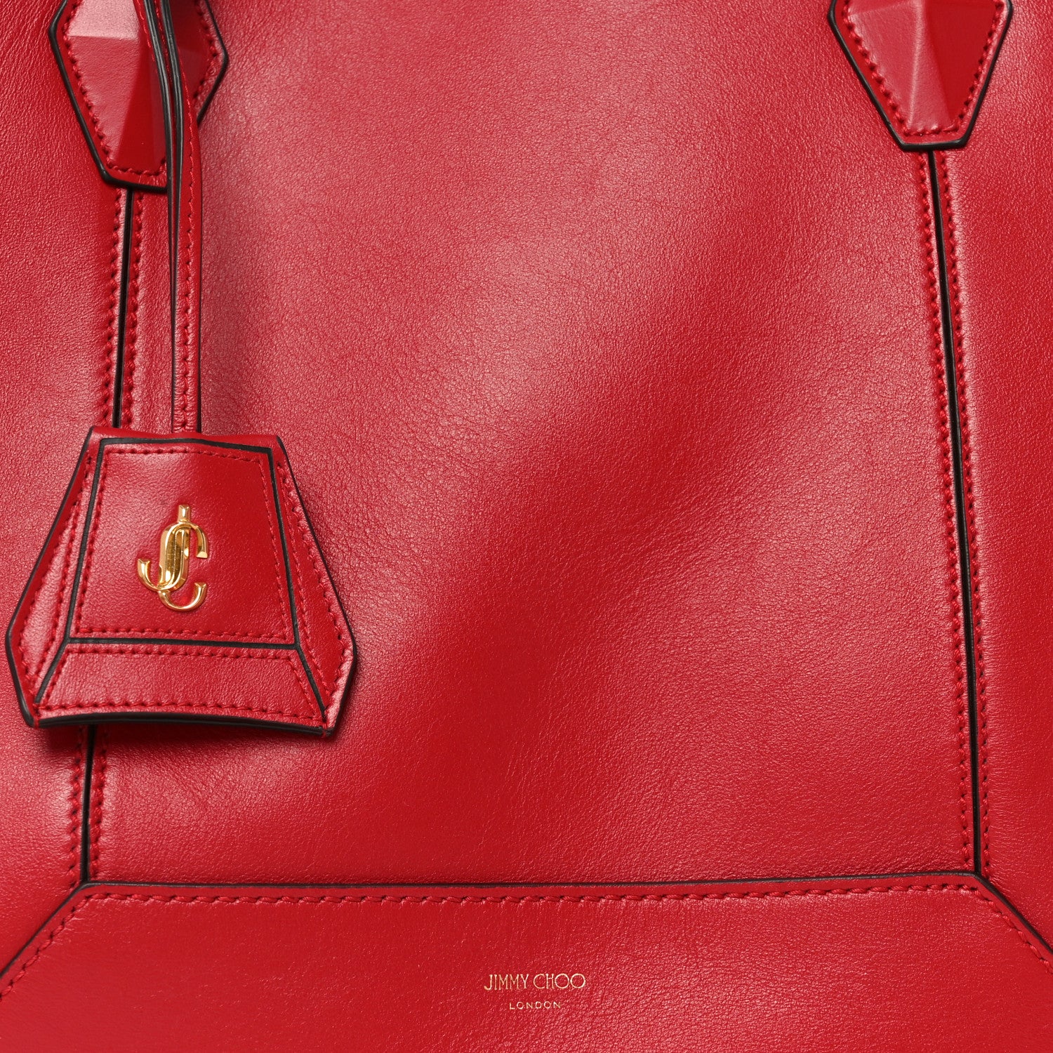 Calfskin Medium Diamond Tote Red - Image 7